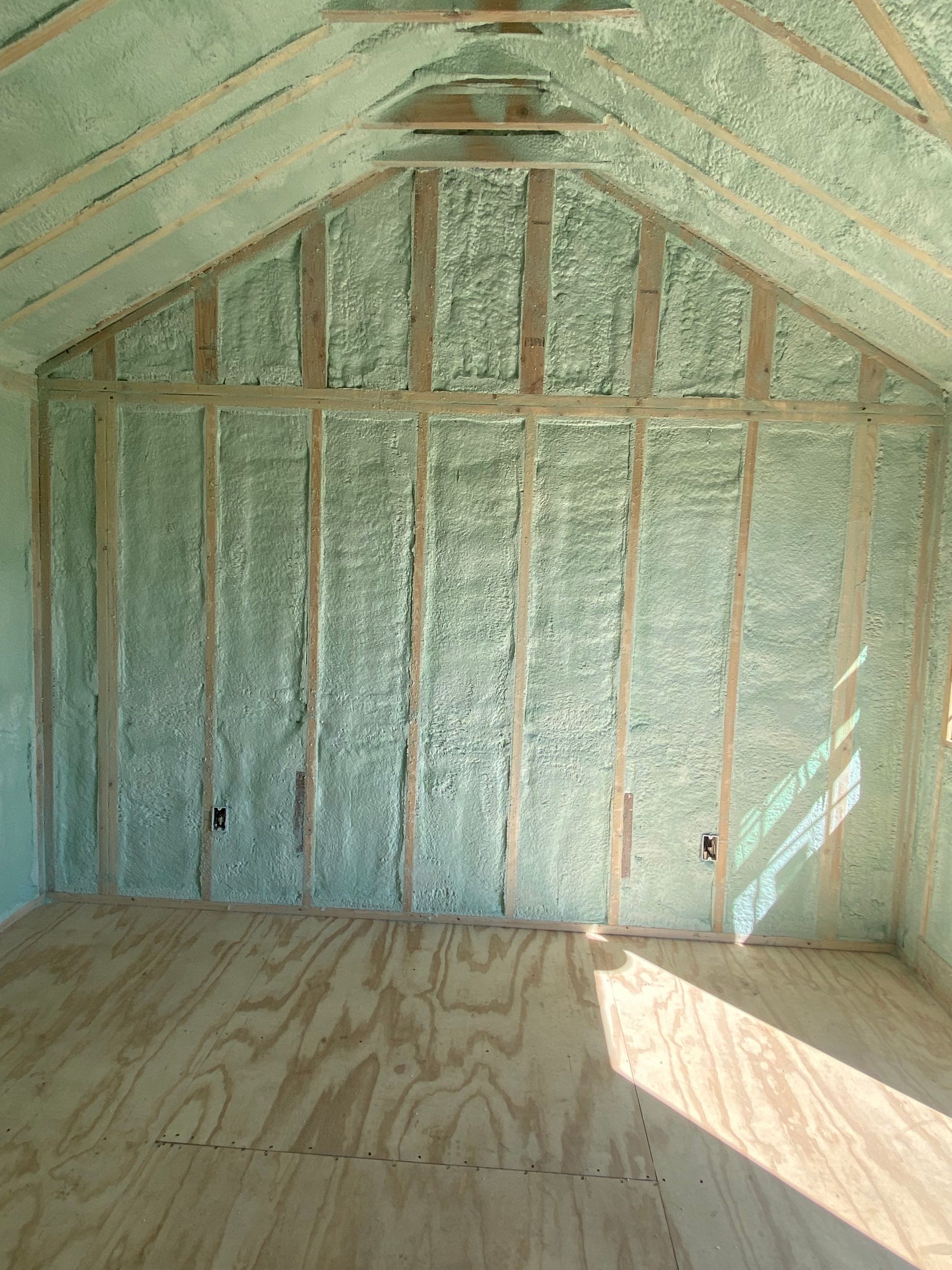 Exterior Walls using Closed Cell Spray Foam by NYS Foam & Energy