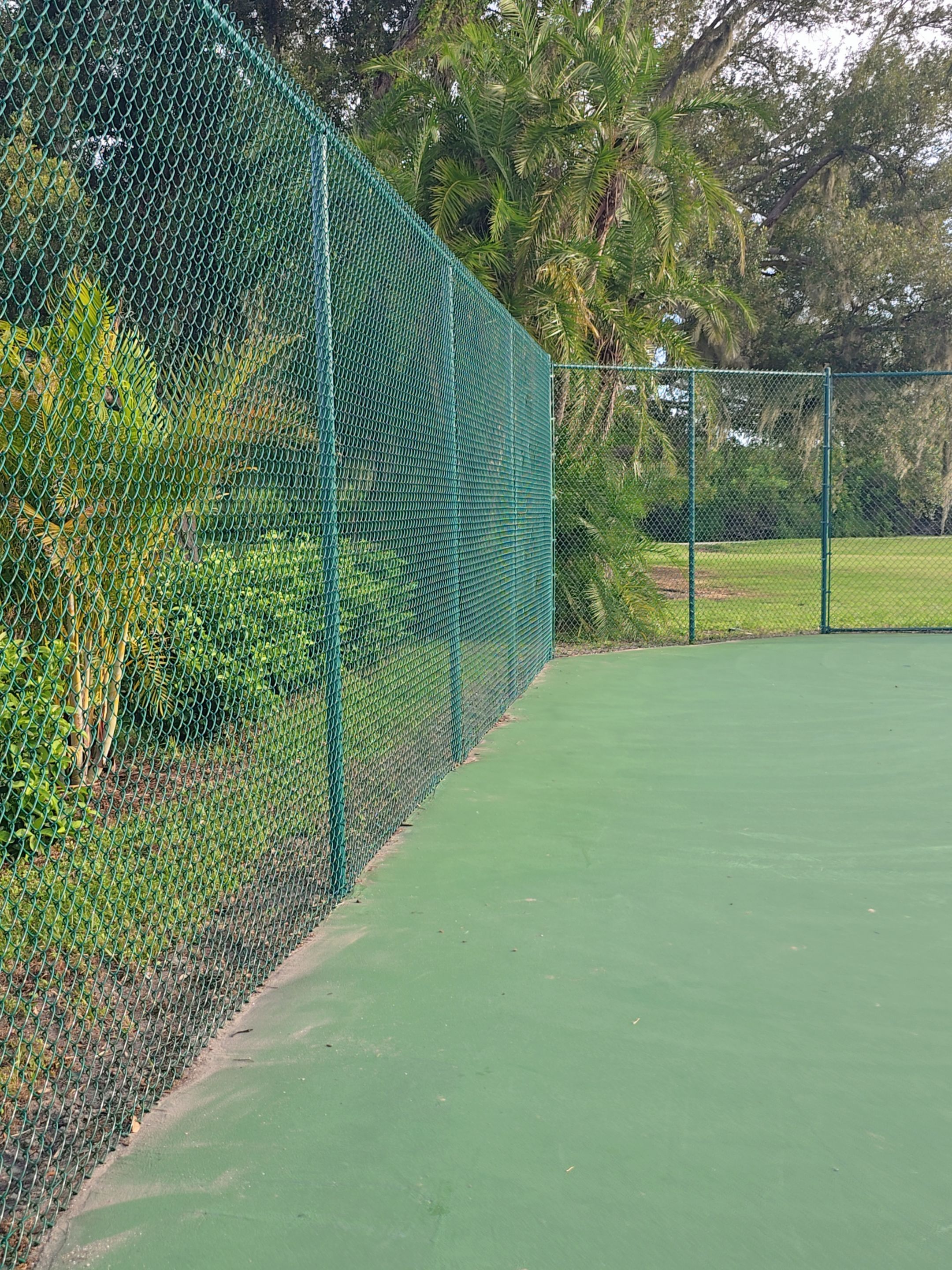 Commercial Tennis Court Chain Link Fence Repair in Sarasota by True Fence LLC