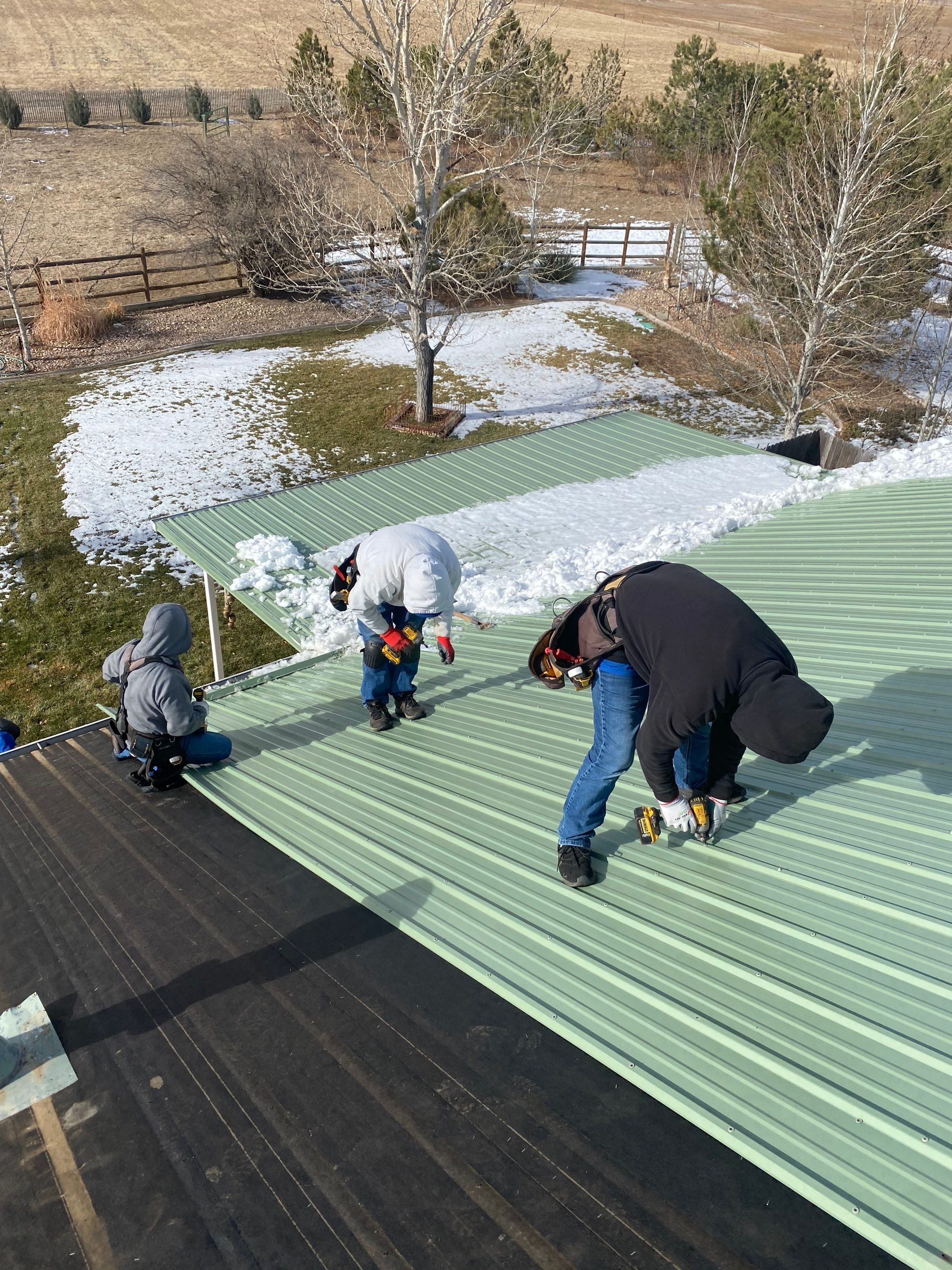 Staning Seam Metal using 1.75" Snap Lock Standing Seam Class 4 Impact Resistant by Black Belt Roofing