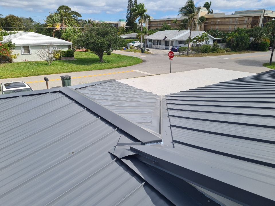 Residential Roofing Installation using 1" Nail strip metal roof by BLUES BROTHERS ROOFING