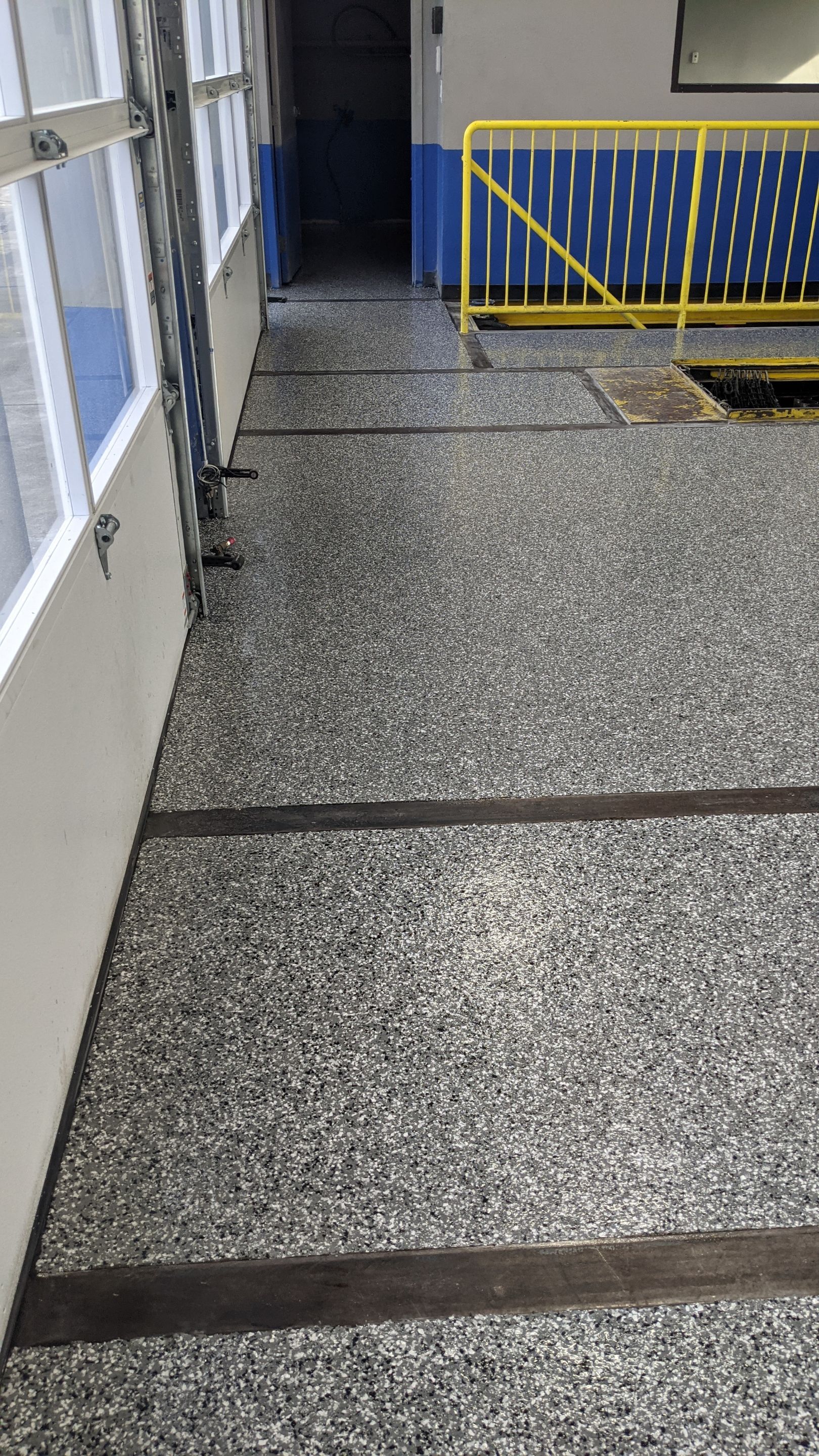 Commercial Floor Transformation using Slate Stone by Croc Coatings, LLC