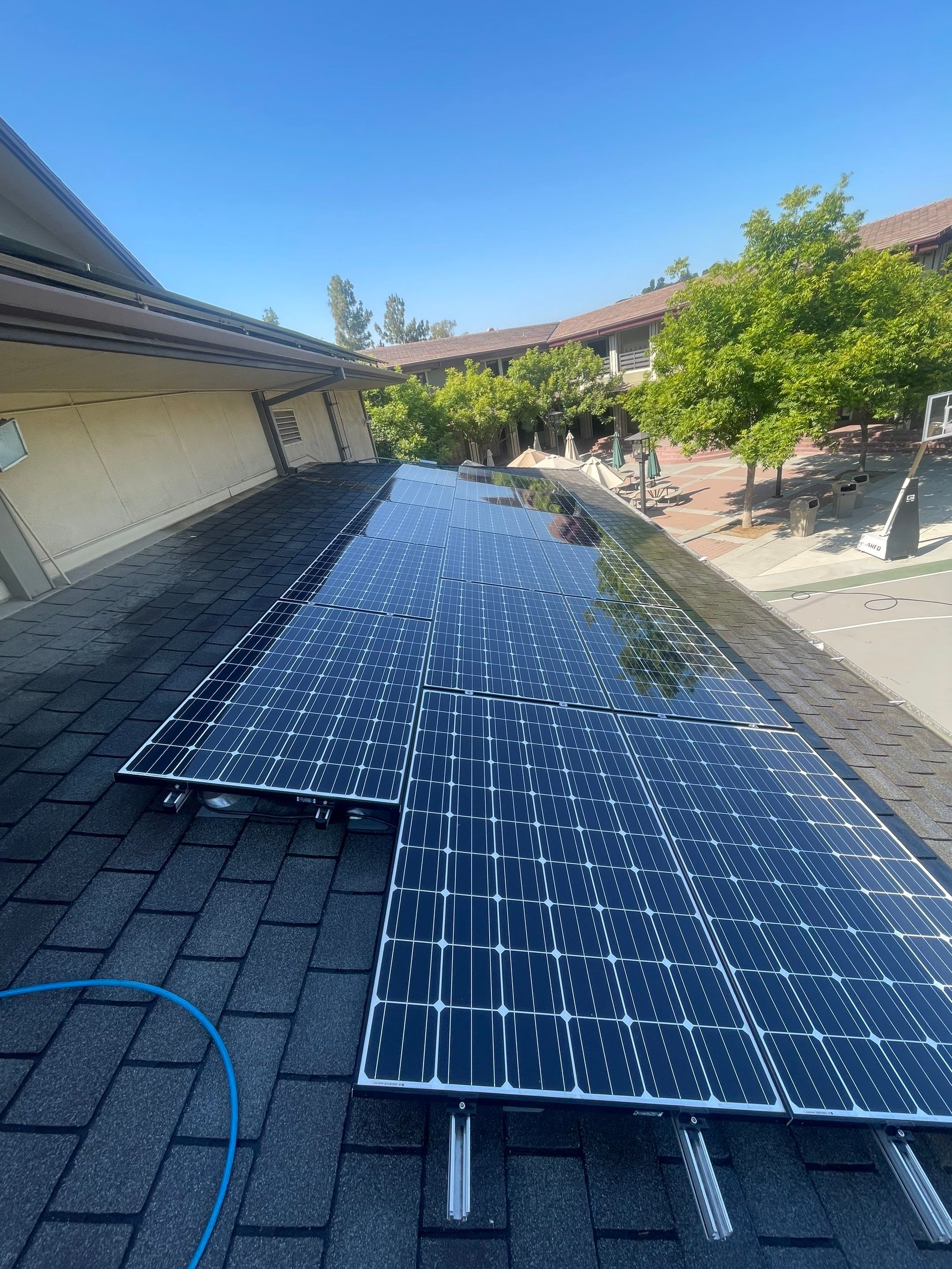 Commercial Solar Panel Cleaning for Chandler School in Pasadena Ca by Palm Coast Solar Cleaning