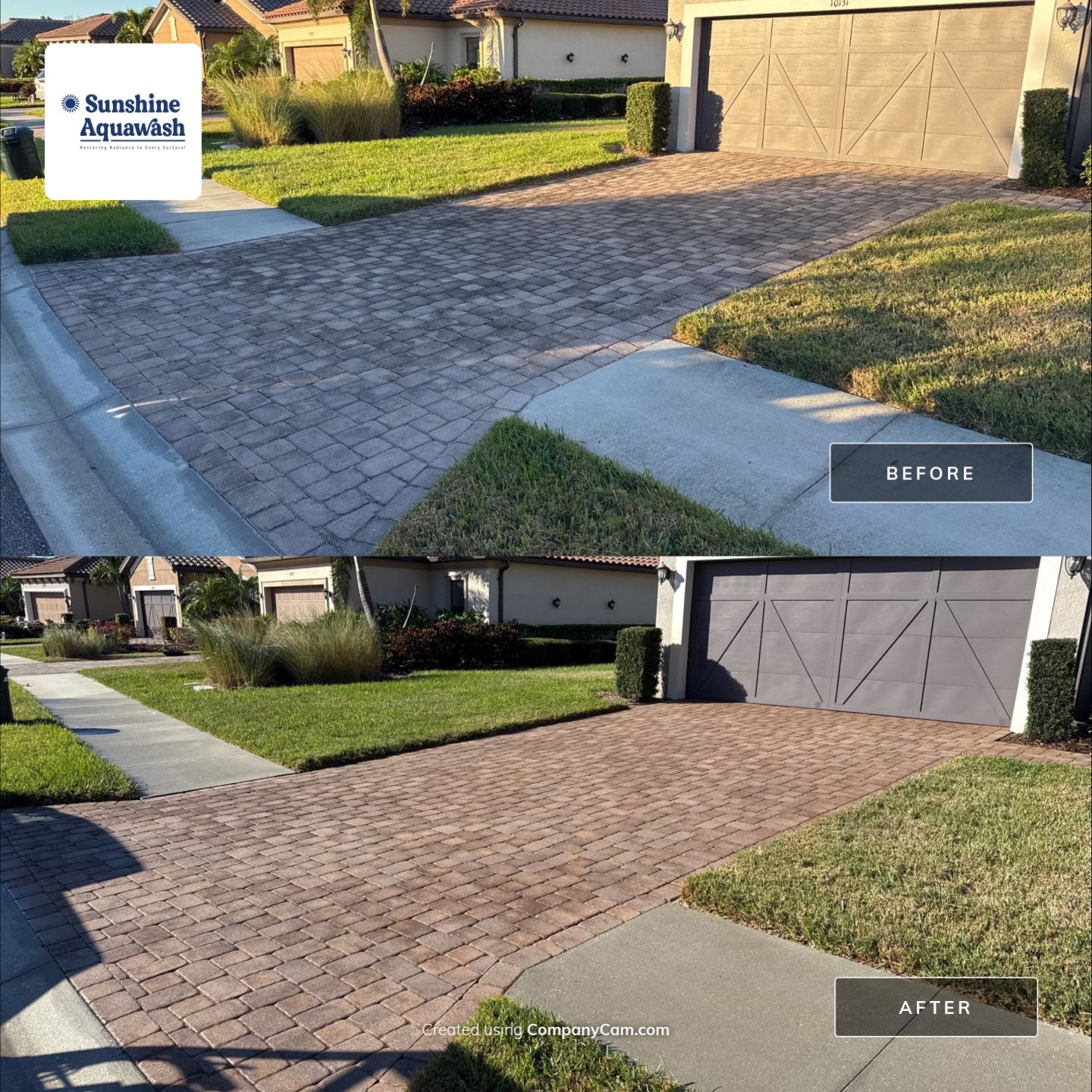 Paver Driveway, Walkway, Patio & Concrete Sidewalk Cleaning in Artisan Lakes Esplanade, Palmetto, FL | Sunshine AquaWash by Sunshine AquaWash