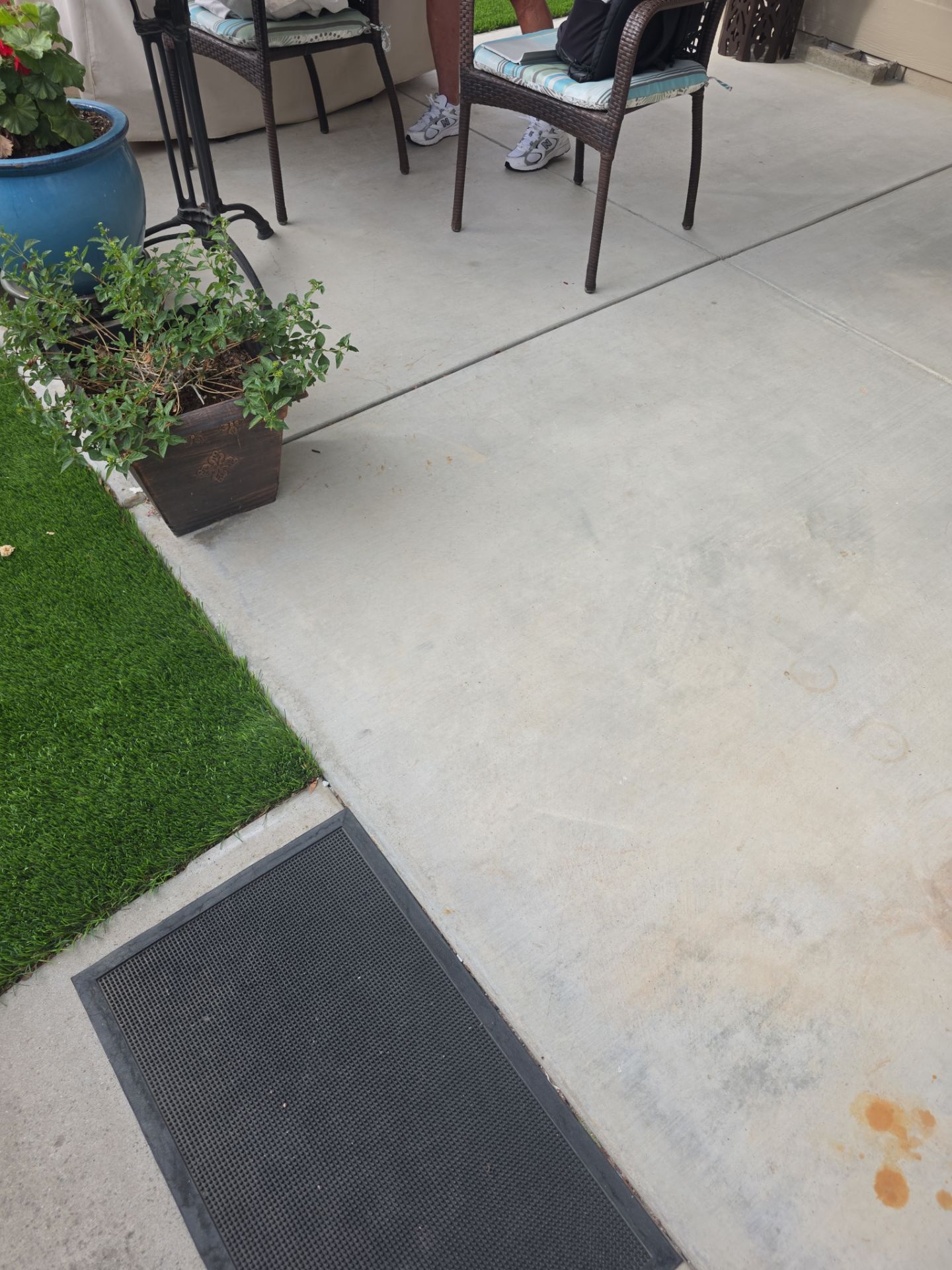 Decorative Chip Concrete Coating for Back Porch in Paso Robles by MGP Coatings