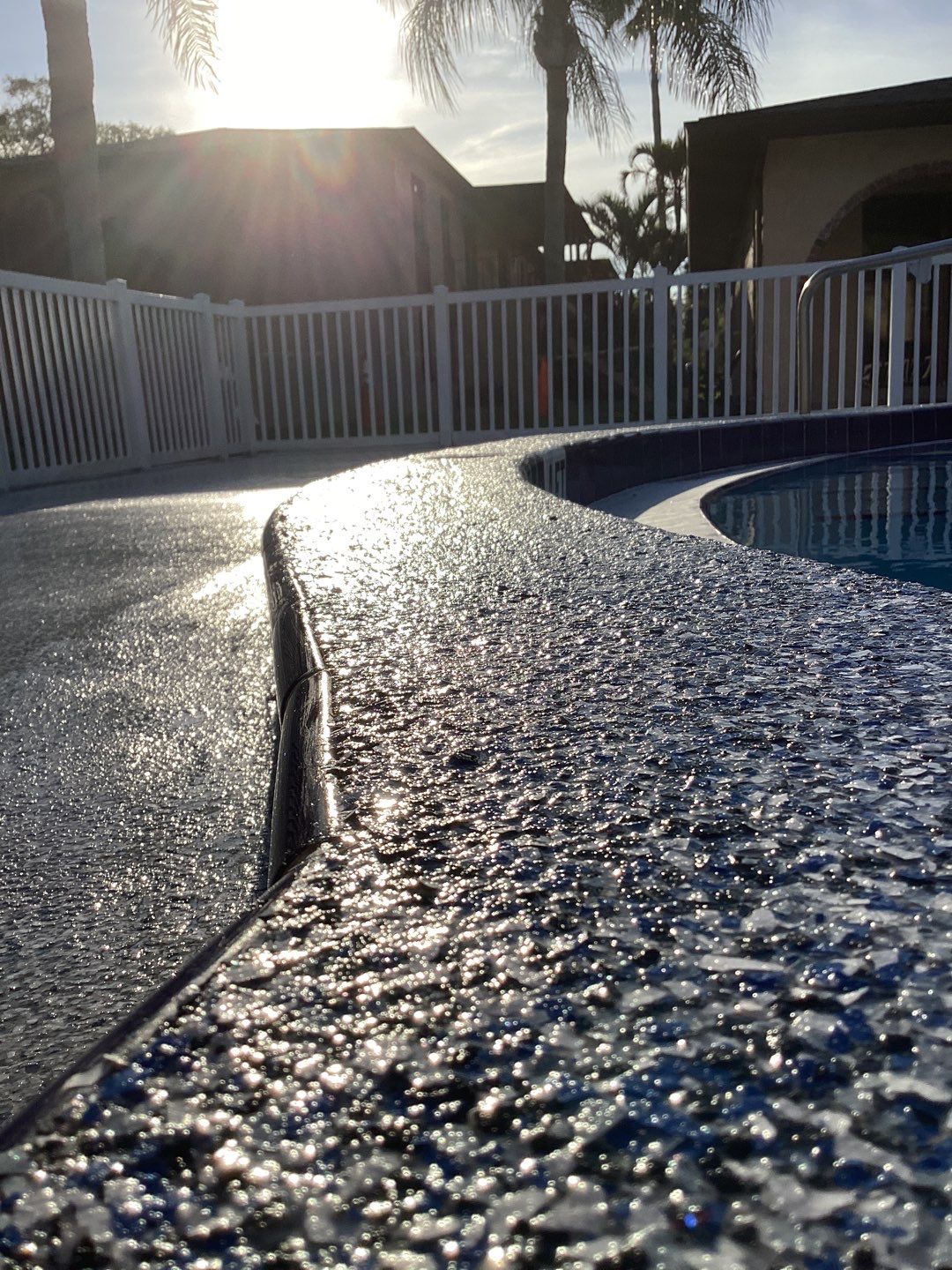 Pool Deck using Orbit and Tidal Wave by Amvet concrete coatings llc