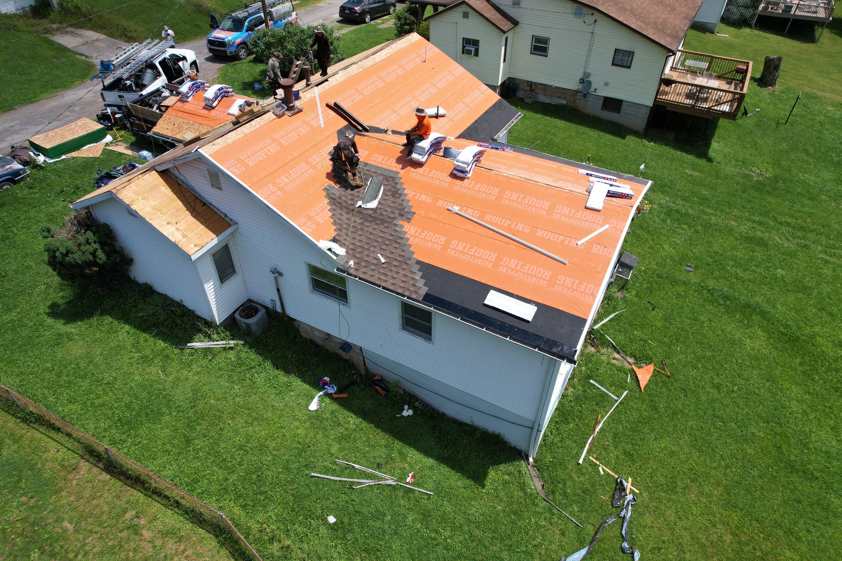 Residential Roofing Installation using GAF Timberline HDZ Barkwood by Rainstoppers Roofing