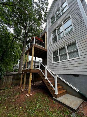 Multi-Story Wood Deck and Staircase Installation in Southeast Atlanta