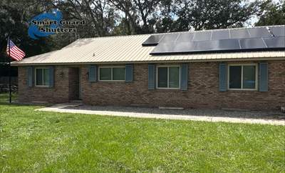 Impact Colonial Shutters in Squirrel Grey
