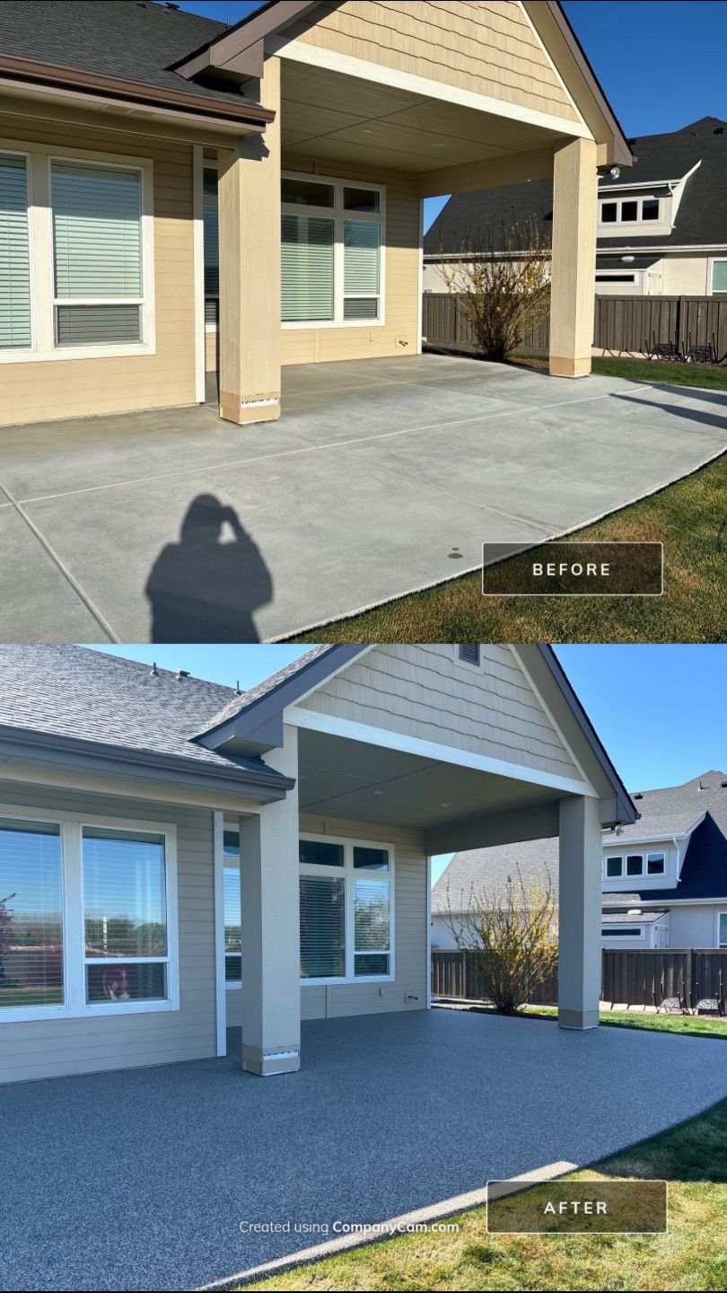 Vuba Stone Patio Makeover for Eva by Mr. Mudd Concrete