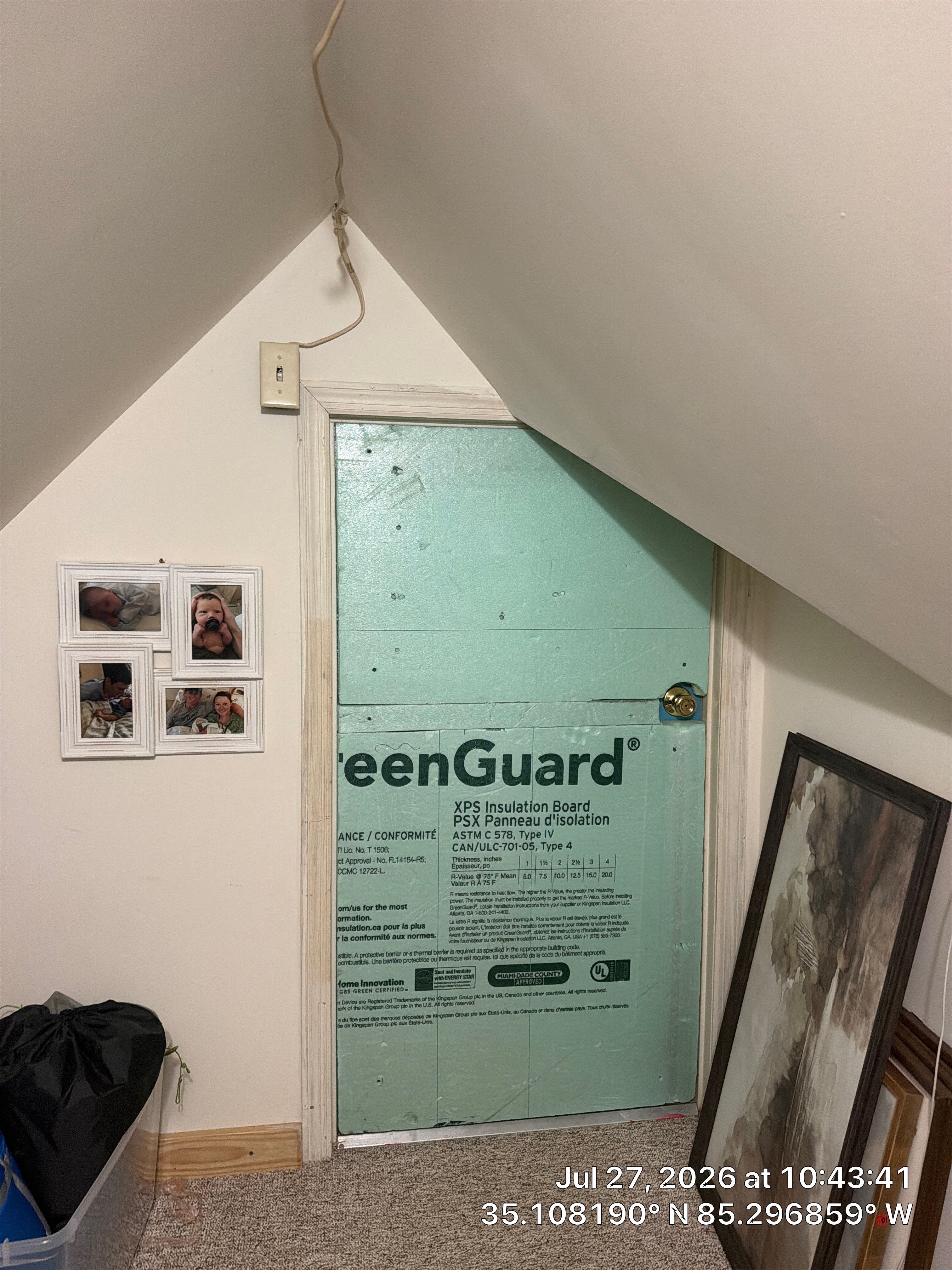 Attic Doorway Weatherization and XPS Insulation Board Installation by CompanyCam Sales Demo