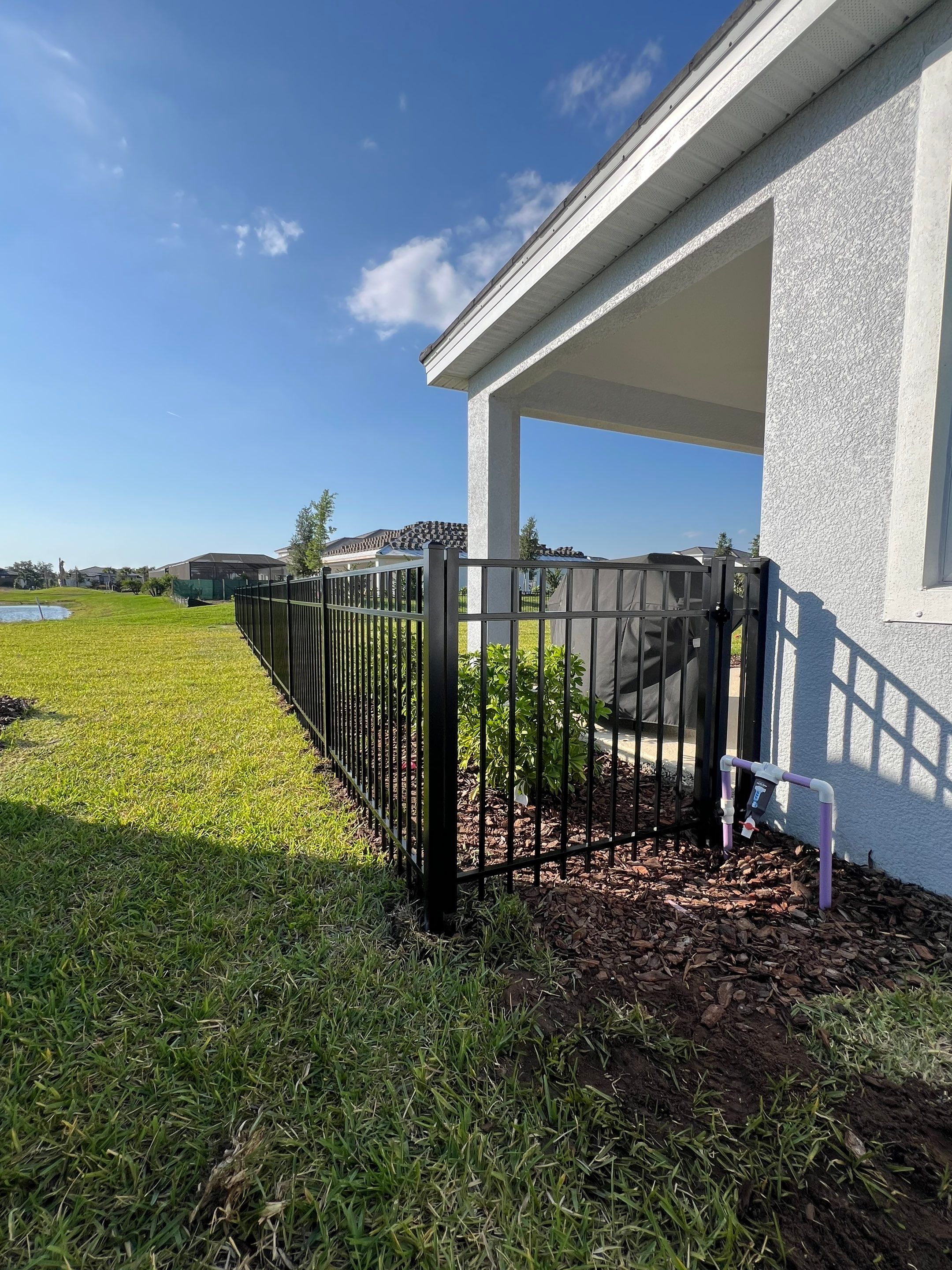 Aluminum Fence Installation using Black 3 Rail Aluminum Fence by Asap fence and gates, LLC