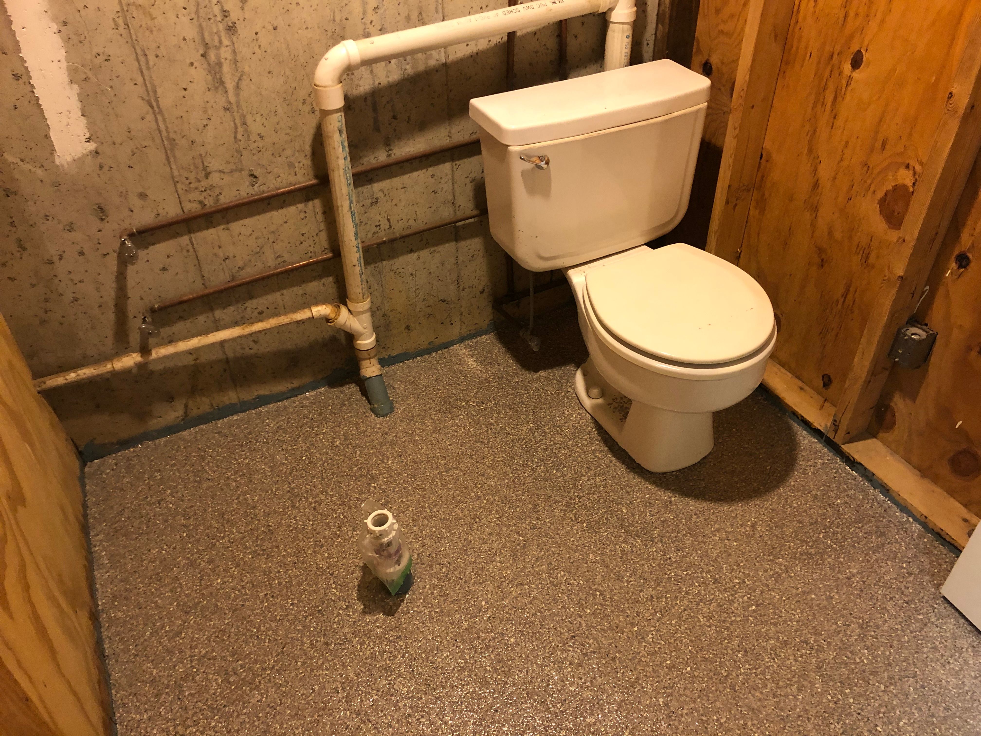 Basement Floor using Fieldstone by Your1DayFloor.com