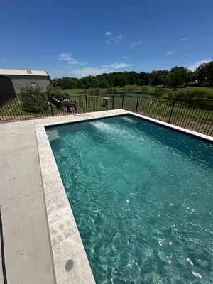 Geometric Pool with Golf Course Views