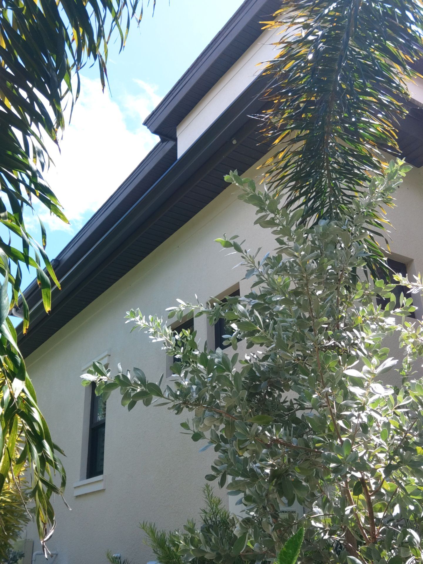 Bronze Gutters and Almond Downspouts in Longboat Key FL by Gutter Professors