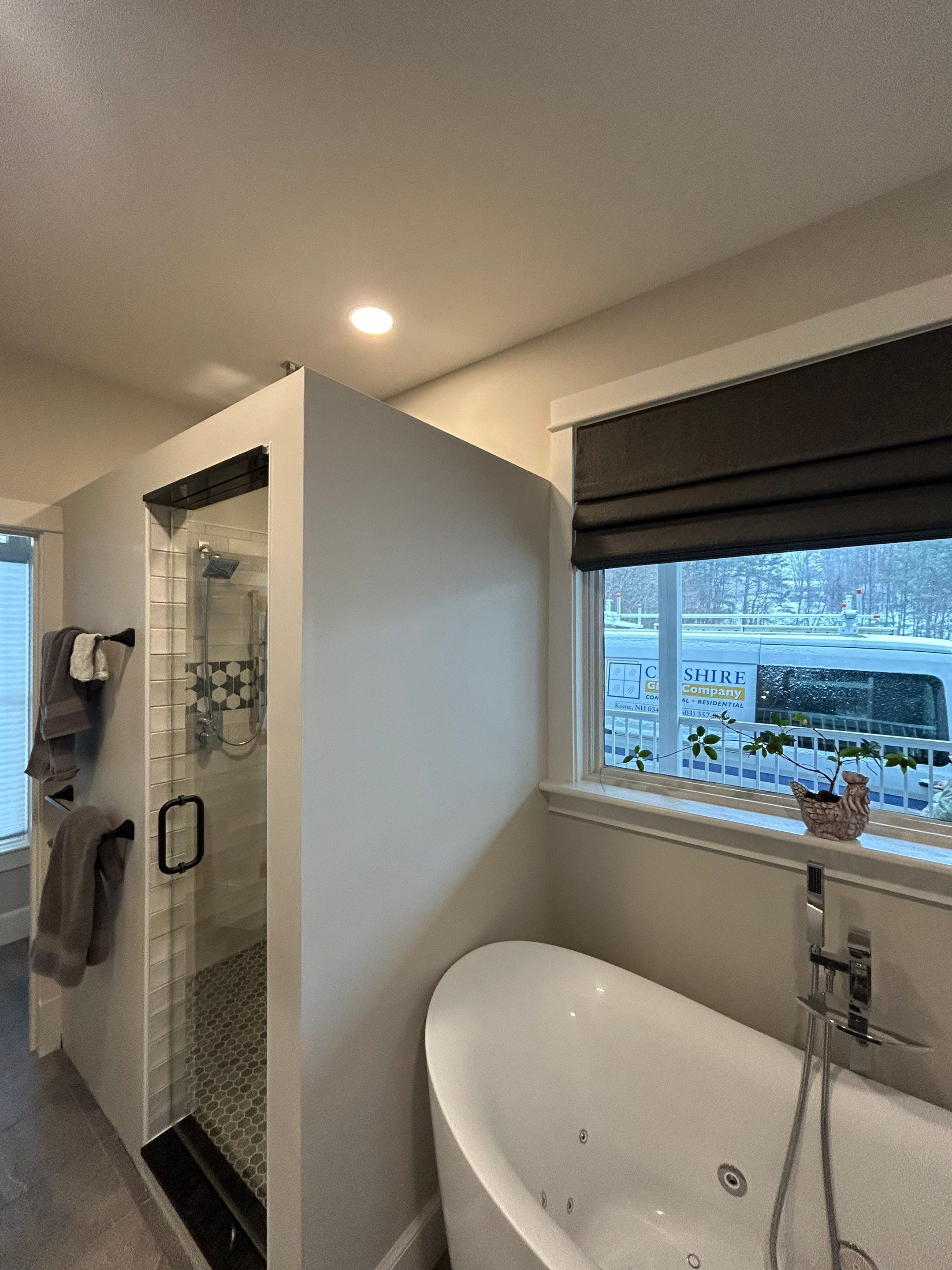 Shower using Tempered Low Iron Shower Glass by Cheshire Glass Company