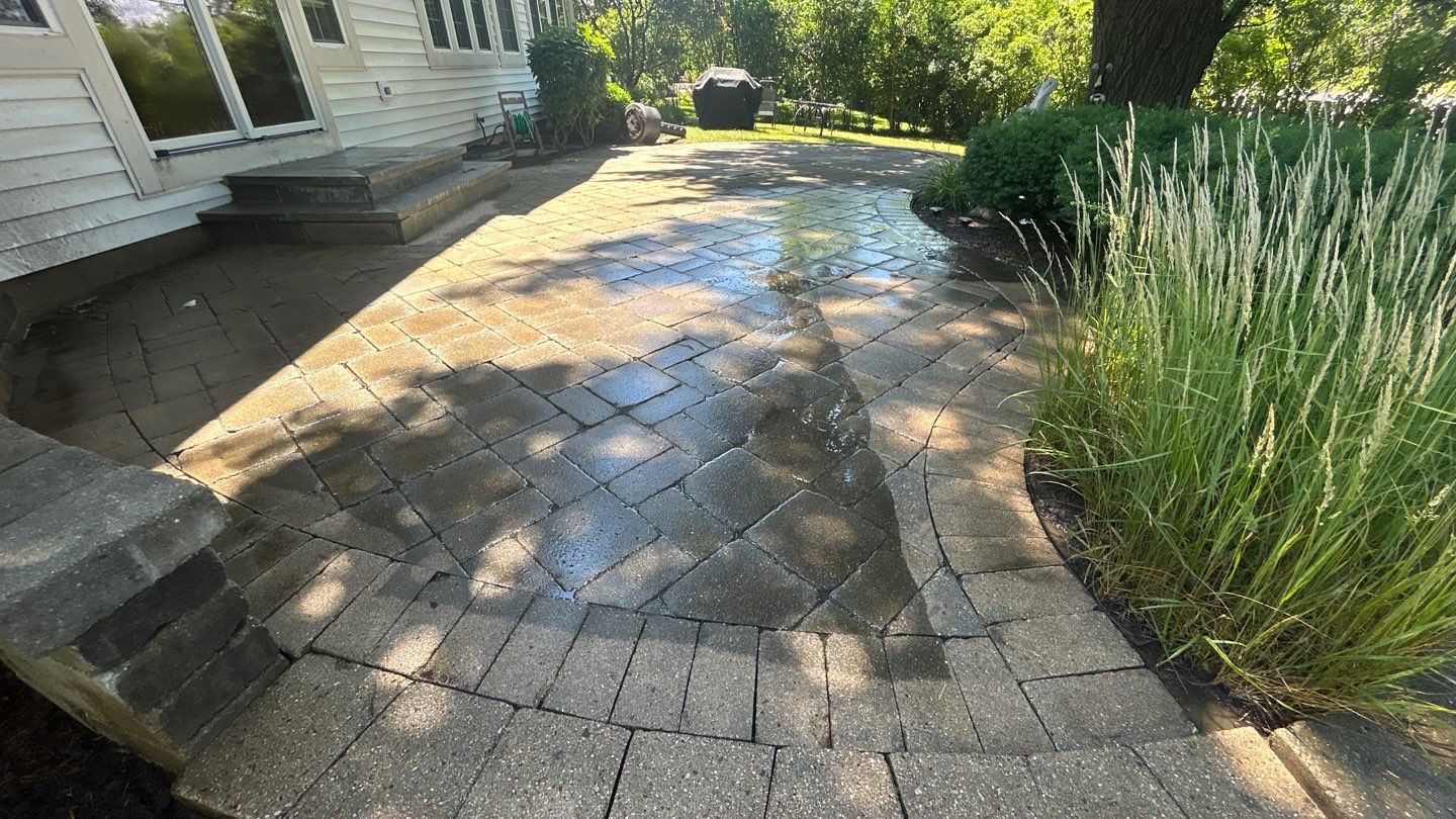 Brick paver clean, sand and seal.  using Surebond SB-1300 by Northern Power Washing LLC.