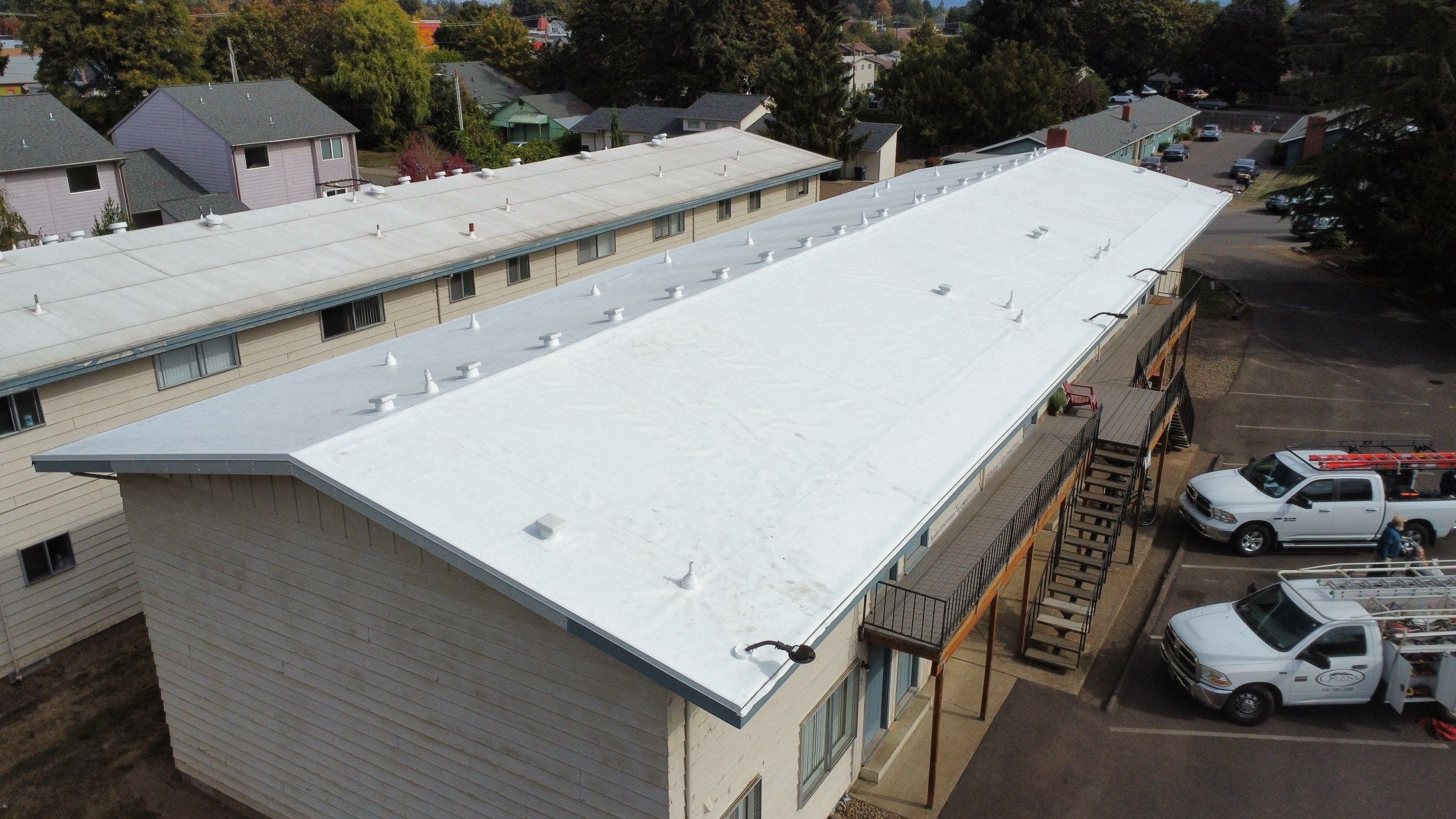 Commercial Flat Roof Installation using GAF 60Mil TPO  by Orezona Building & Roofing Company, Inc.
