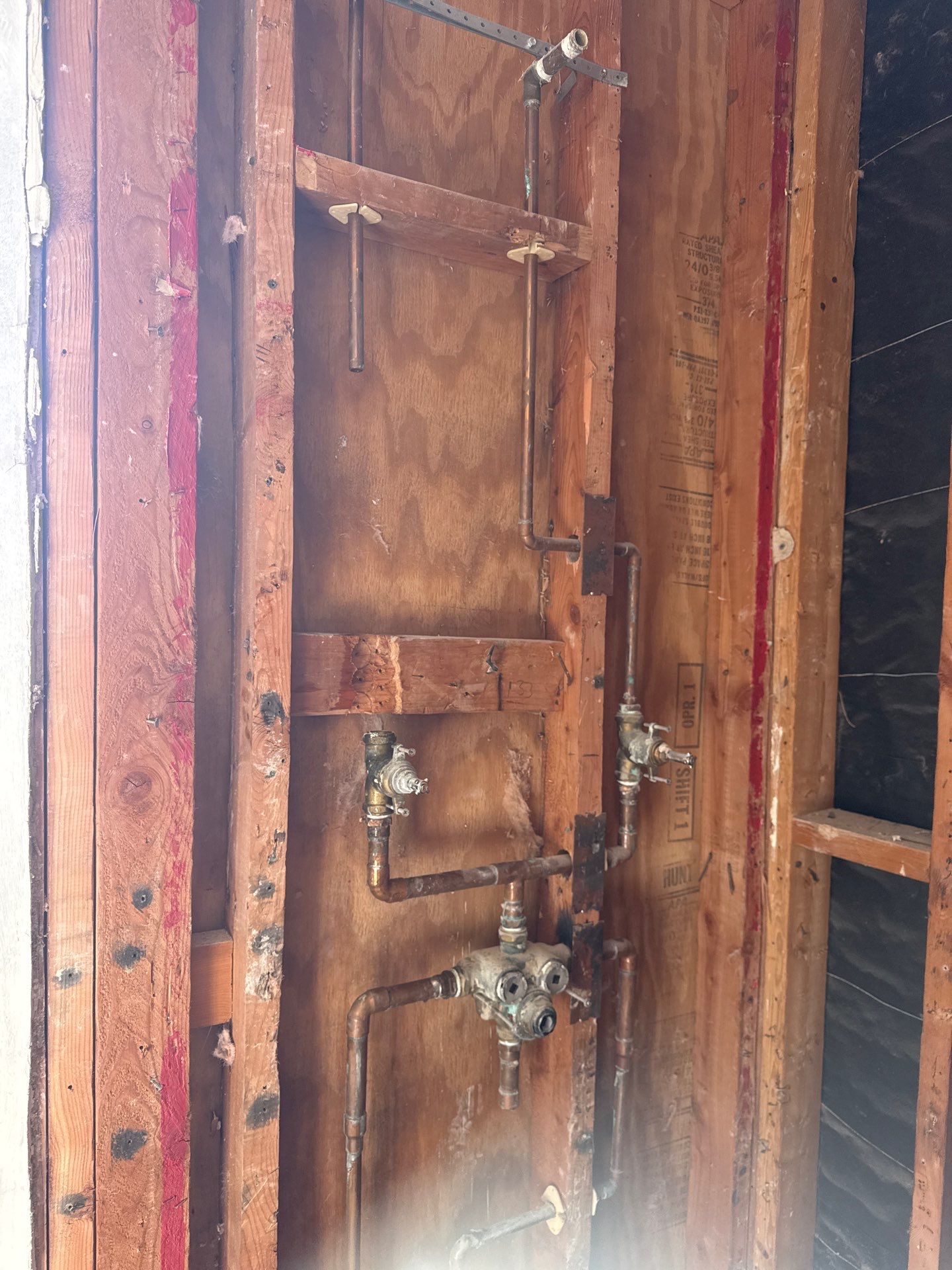 Installing Water Pipe for Shower by Us Plumbing