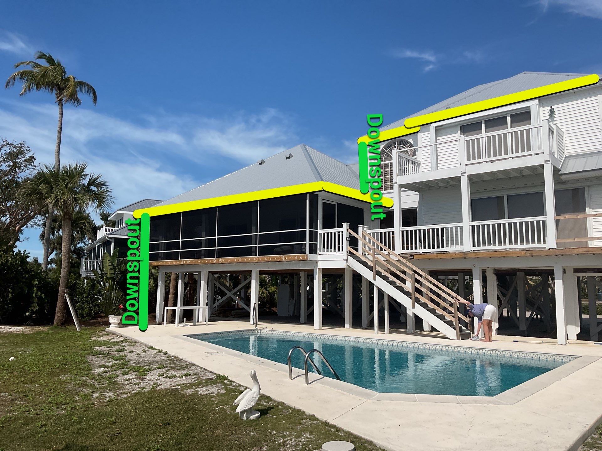 Downspout Installation using Downspout Extension in Sanibel FL by Gutter Professors