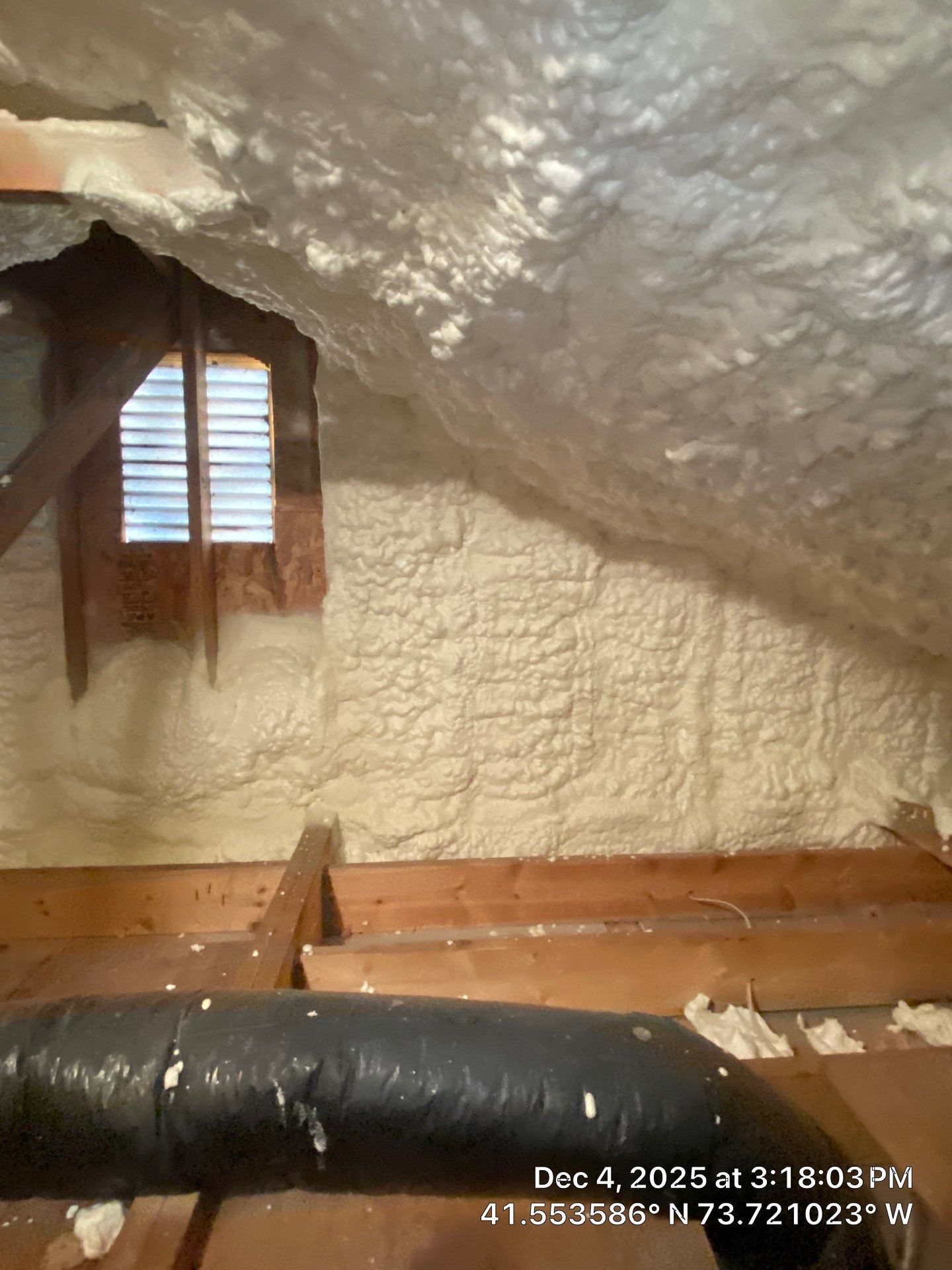Attic Insulation using open cell spray foam by NYS Foam & Energy