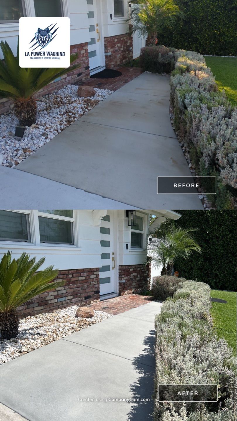 Sandblasting Paint Off Concrete Driveway In Downey, CA by La Power Washing Inc