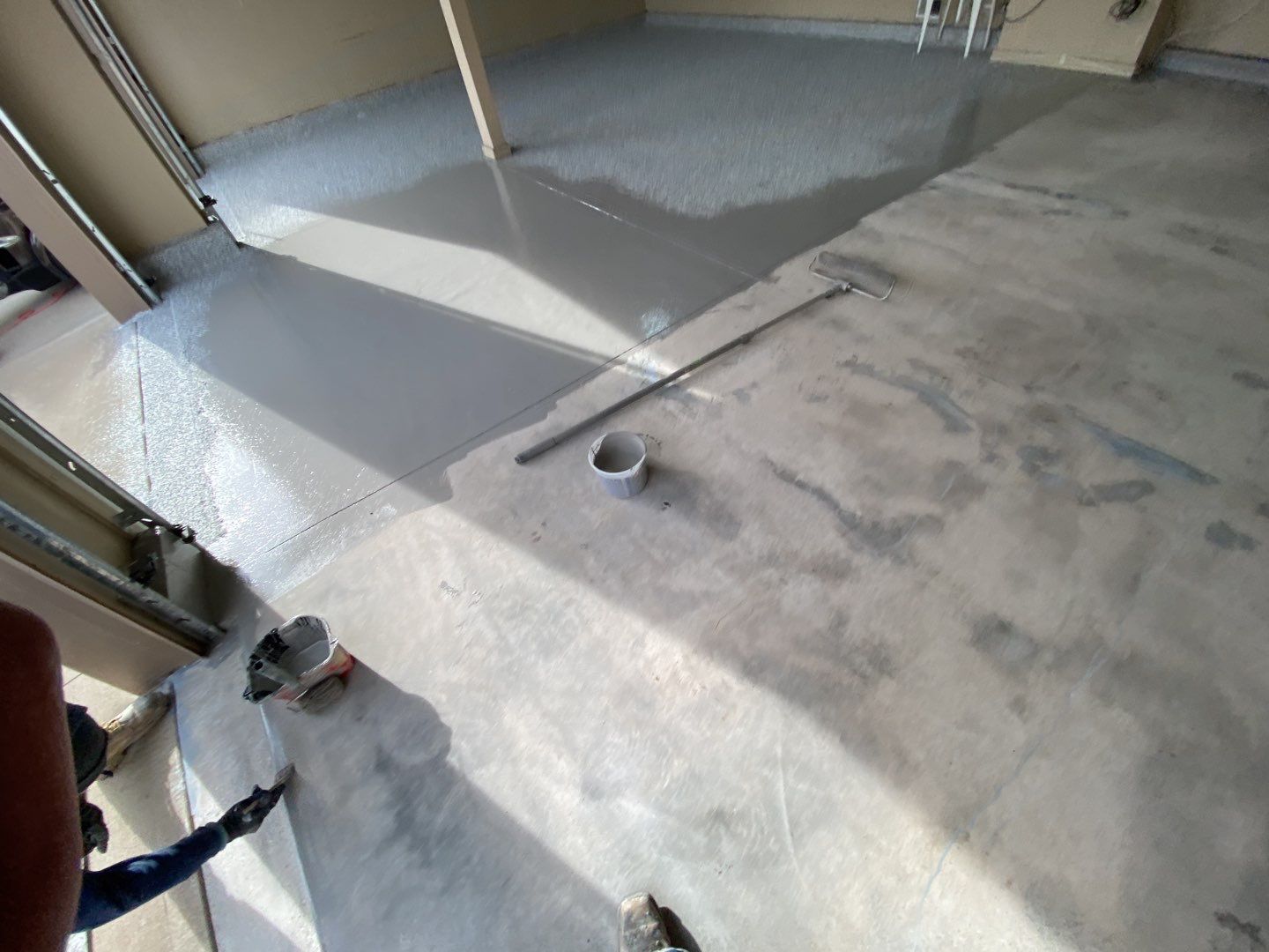 Garage using Slate Stone by Select Painting, Coatings & Garage Cabinets