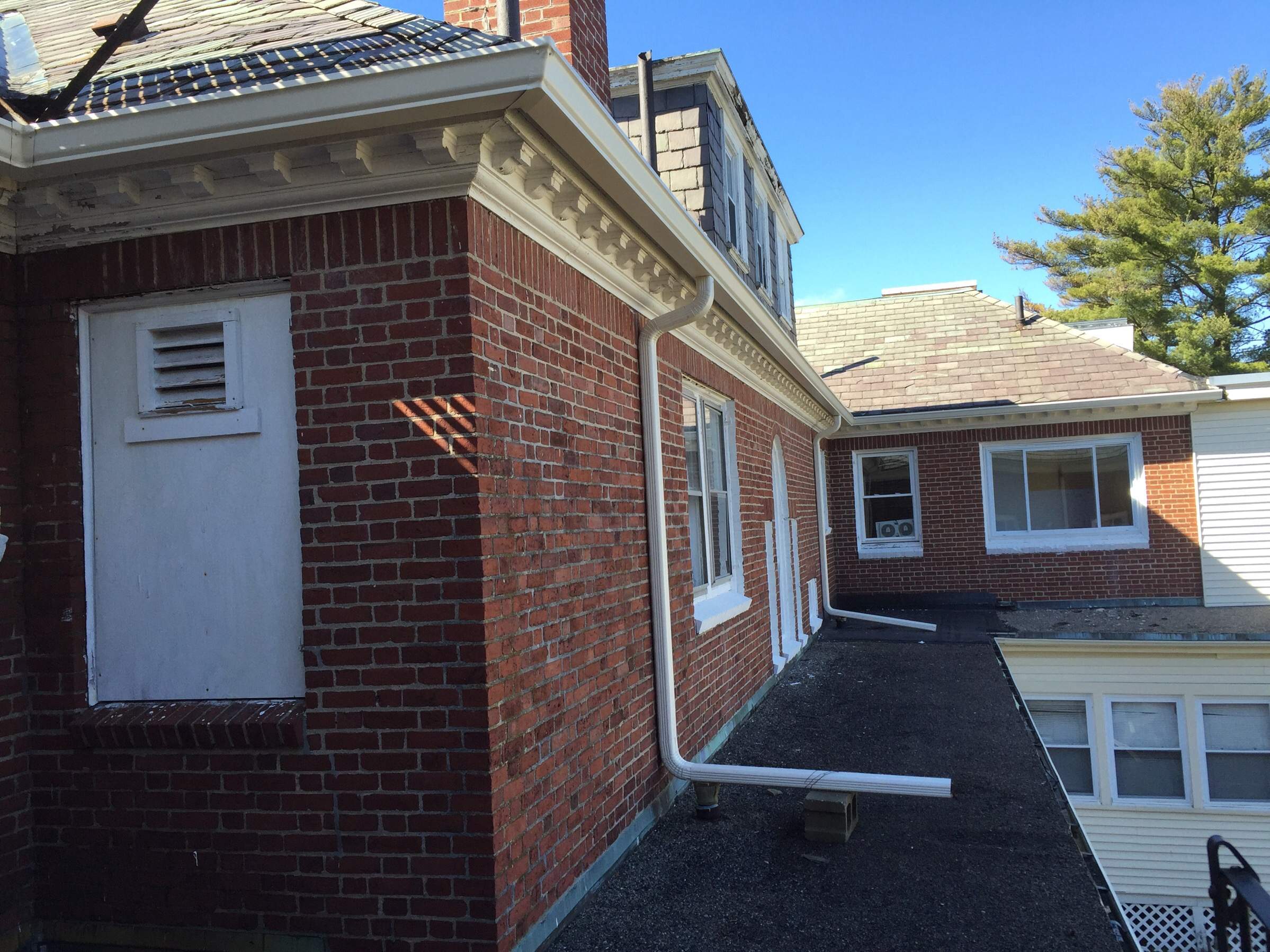 Commercial Gutters at Boston Baptist College-Hyde Park by Gutter Pro Enterprises