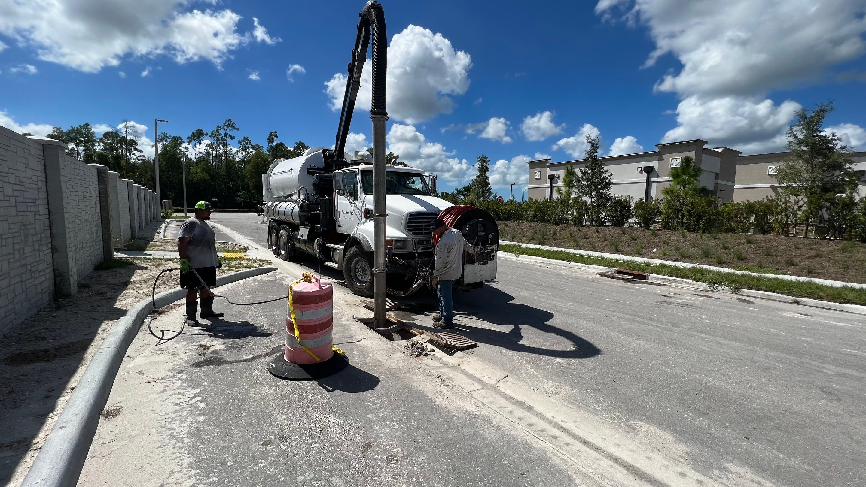 New Construction Storm Drain System Cleaning by APS Power & Water