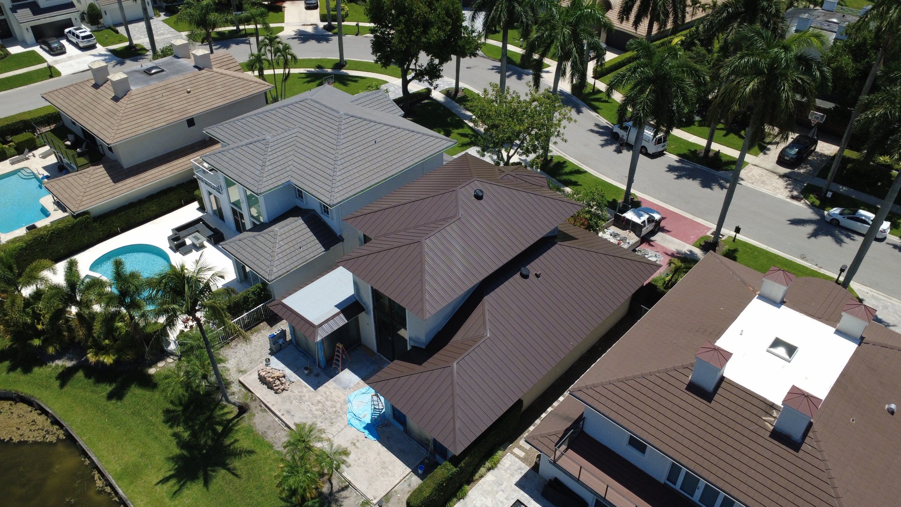 Residential Roofing Installation using 1" Nail strip metal roof by BLUES BROTHERS ROOFING