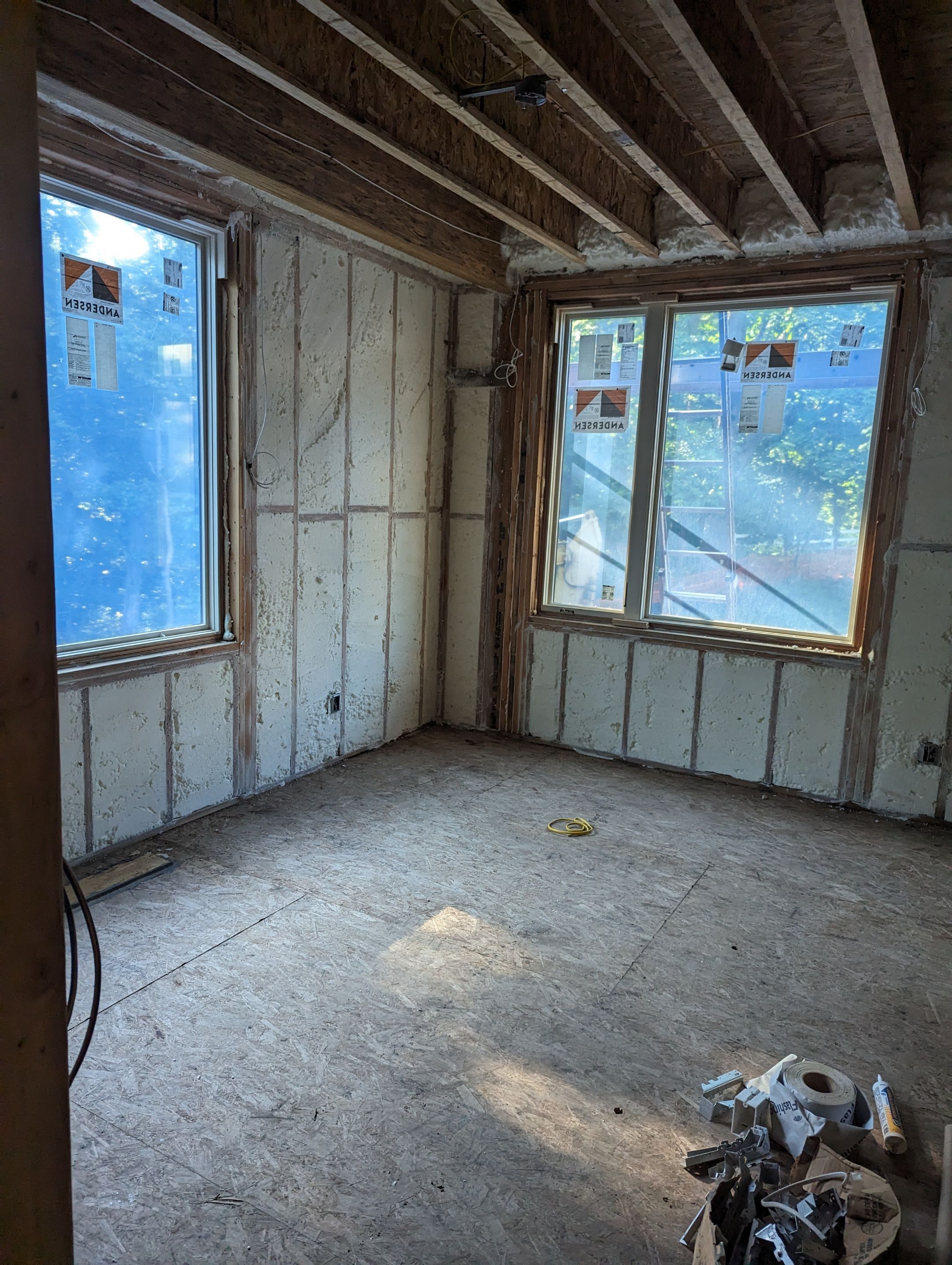 New Home Construction using open cell spray foam by NYS Foam & Energy
