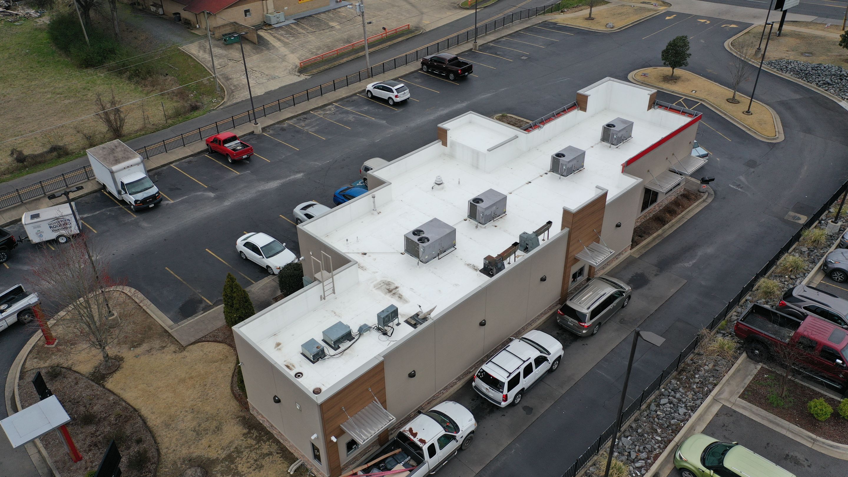 Commercial Roofing Installation using 50 mil PVC by Hostetler Roofing