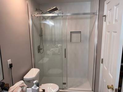 Tub to walk-in shower conversion