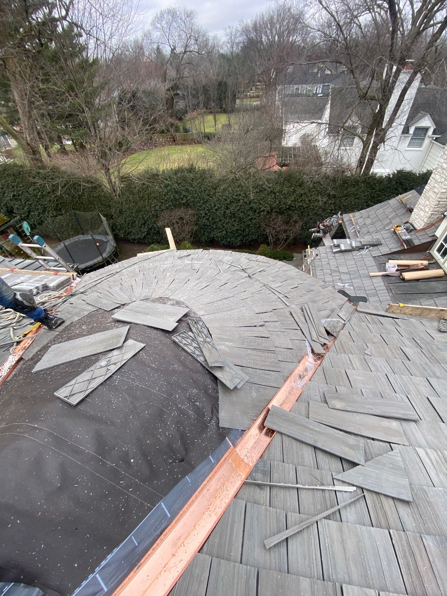 Brava Shake Tile Roof Installment with Copper Flashings by Custom Installations