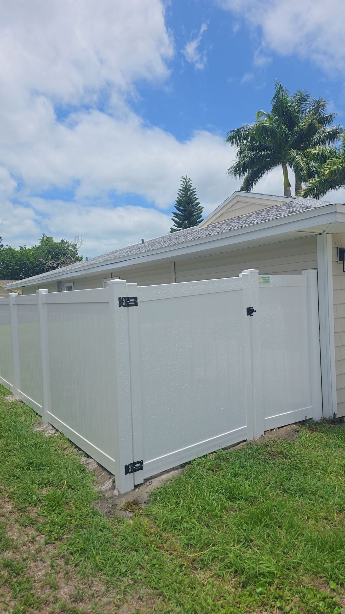 White Vinyl Privacy Fence Installation in Bonita Springs by True Fence LLC
