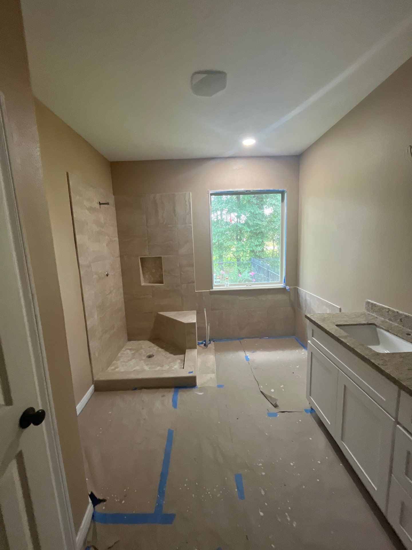 Bathroom Remodel using Water mitigation equipment by L&T General Contractors and Restoration INC