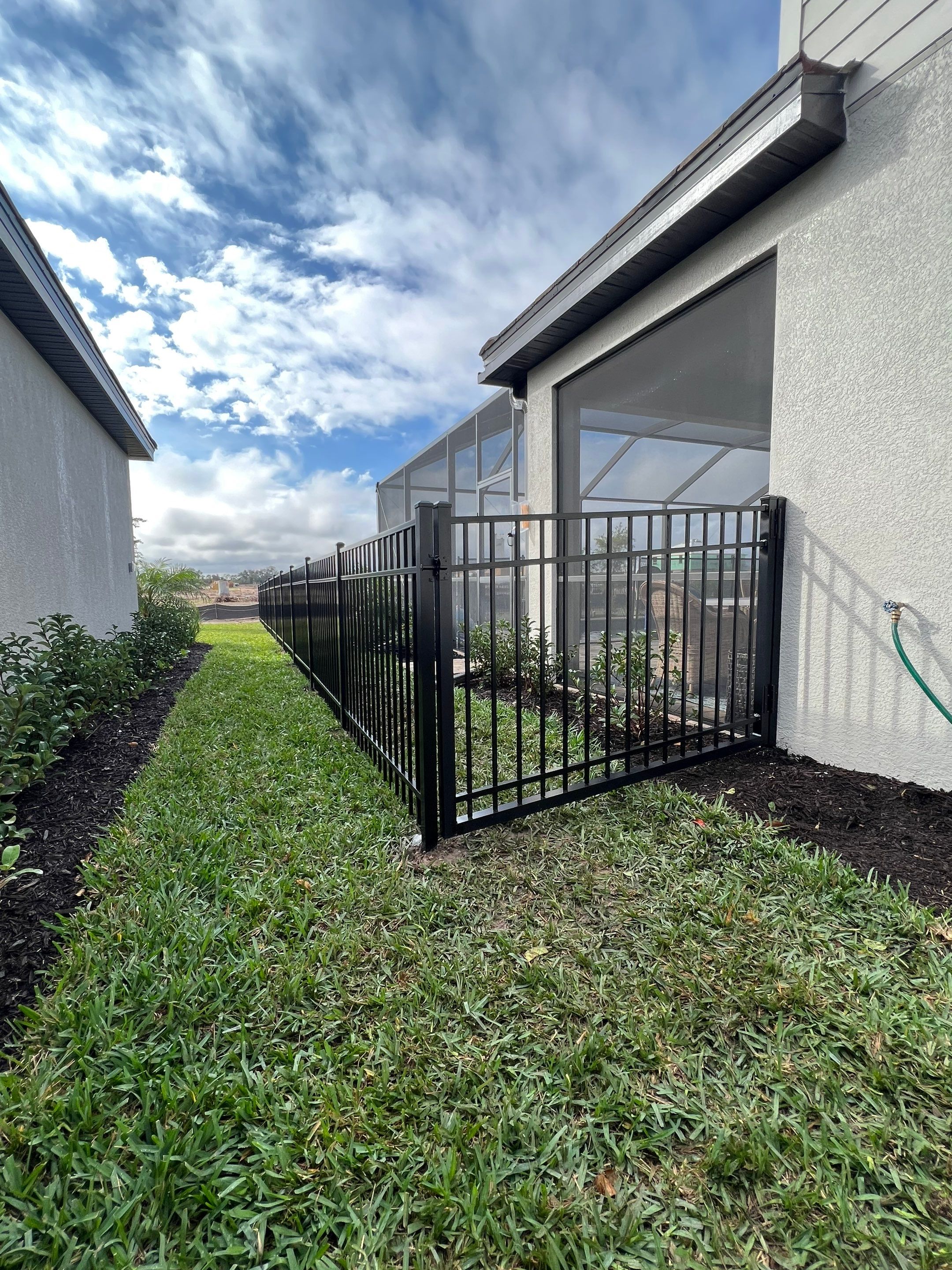 Aluminum Fence Installation using Black 3 Rail Aluminum Fence by Asap fence and gates, LLC