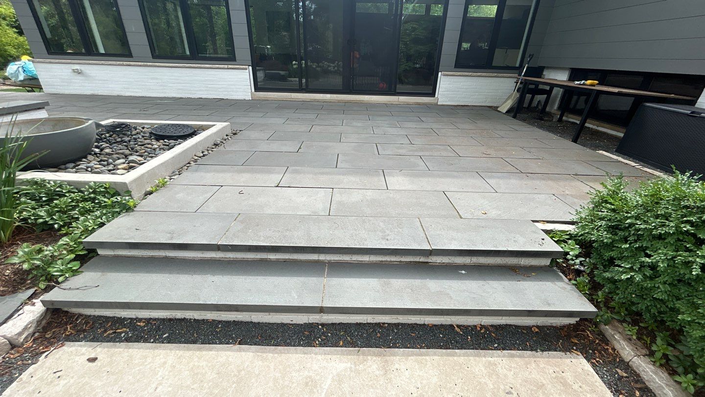 bluestone using Algaecide, soft wash soap by Northern Power Washing LLC.