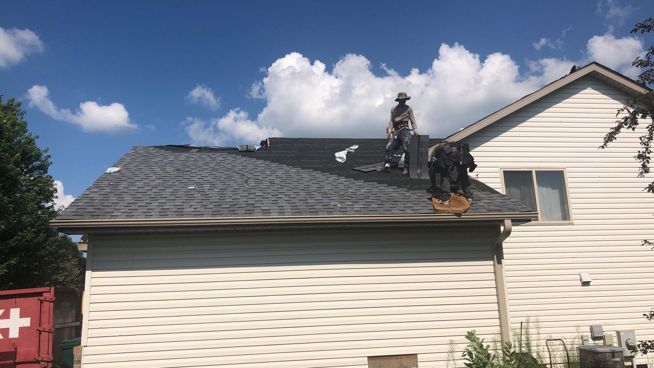 Storm Damage Restoration using Atlas Pinnacle Shingles and Mastic Vinyl Siding  by MODERN EXTERIOR SYSTEMS