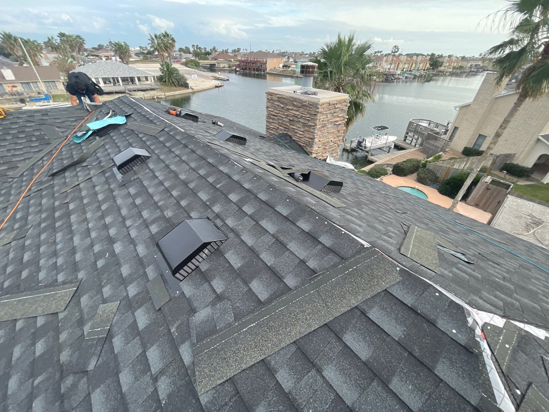 Residential Roofing Installation using GAF HDZ Charcoal by Lighthouse Roofing