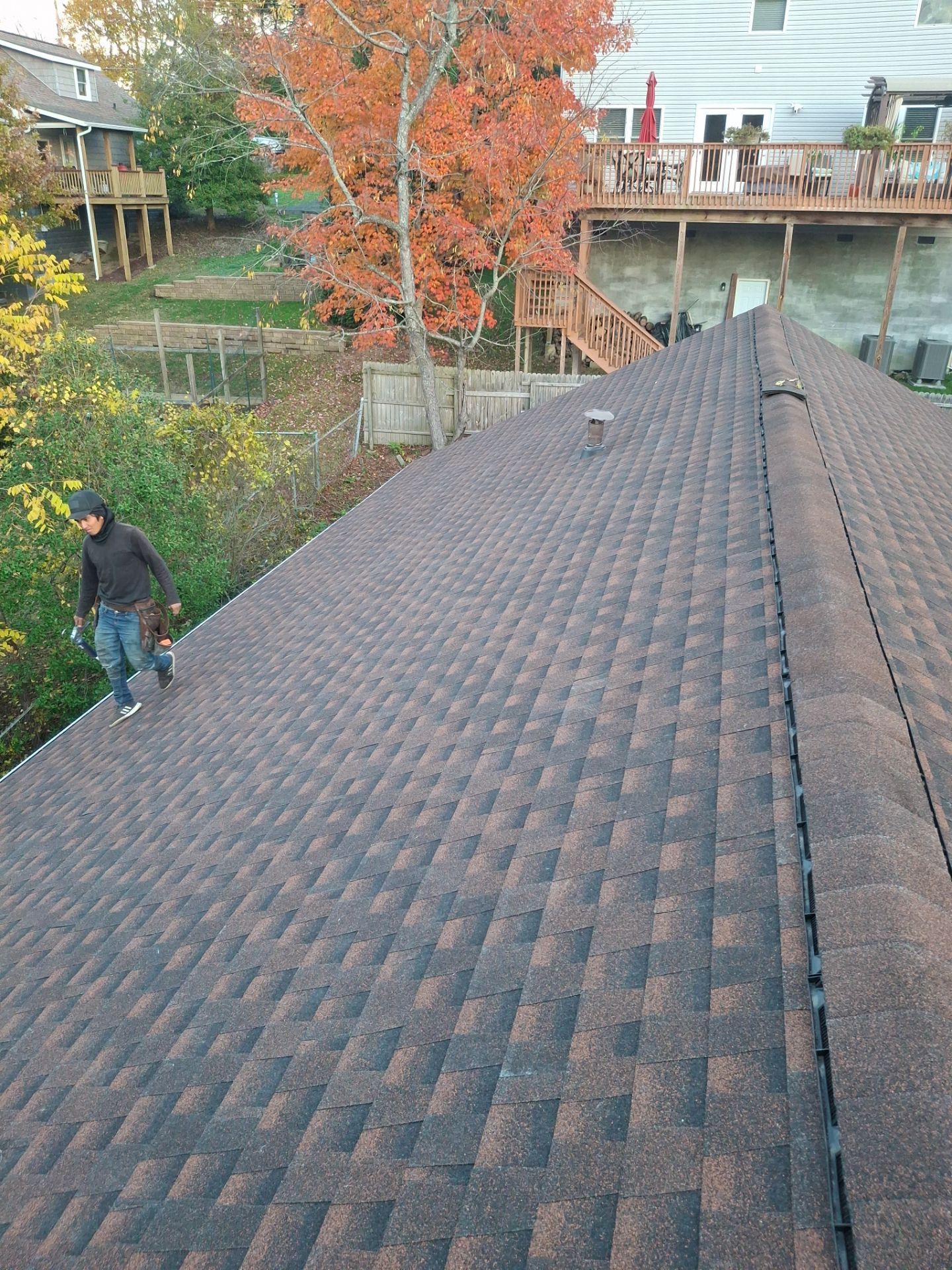 Residential Roofing Installation using GAF TImberline HDZ Hickory by Rainstoppers Roofing