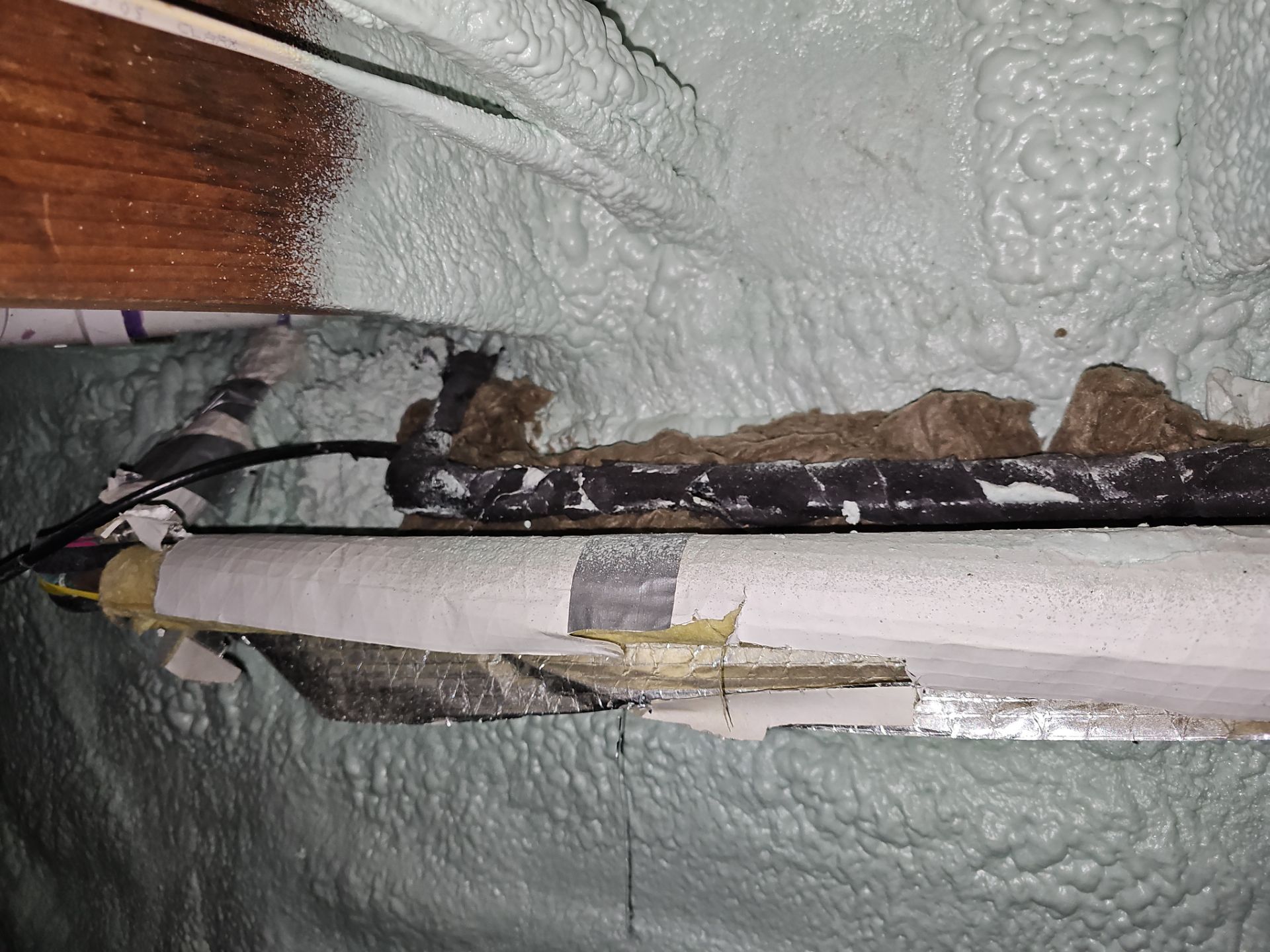 Basement Exterior Walls using Crawl Space Liner by NYS Foam & Energy