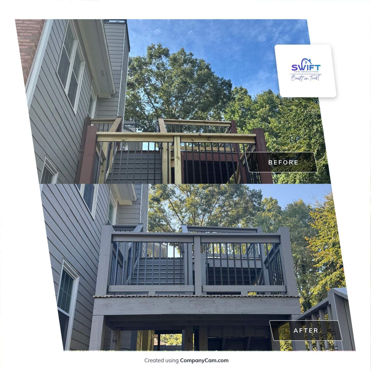 Multi-Level Deck Exterior Painting and Staining in Stonecrest by Swift Home Renovations
