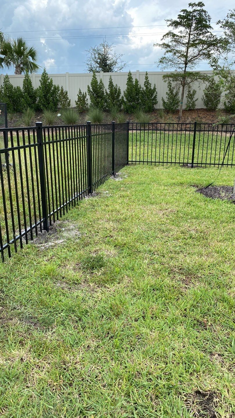 Aluminum Fence Installation using Black 3 Rail Aluminum Fence by Asap fence and gates, LLC