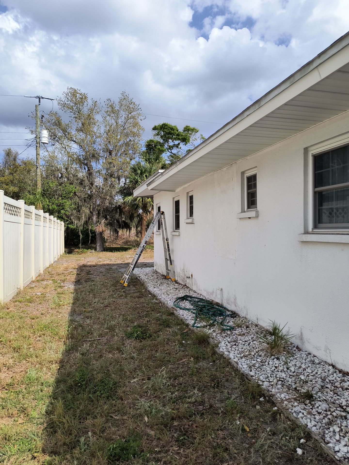 Soffit and Fascia Installation using White Soffit in Sarasota Fl by Gutter Professors