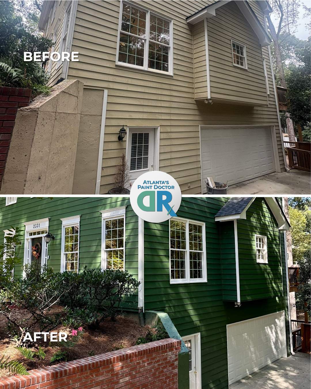 From Faded Beige to Bright Green by Atlanta's Paint Doctor
