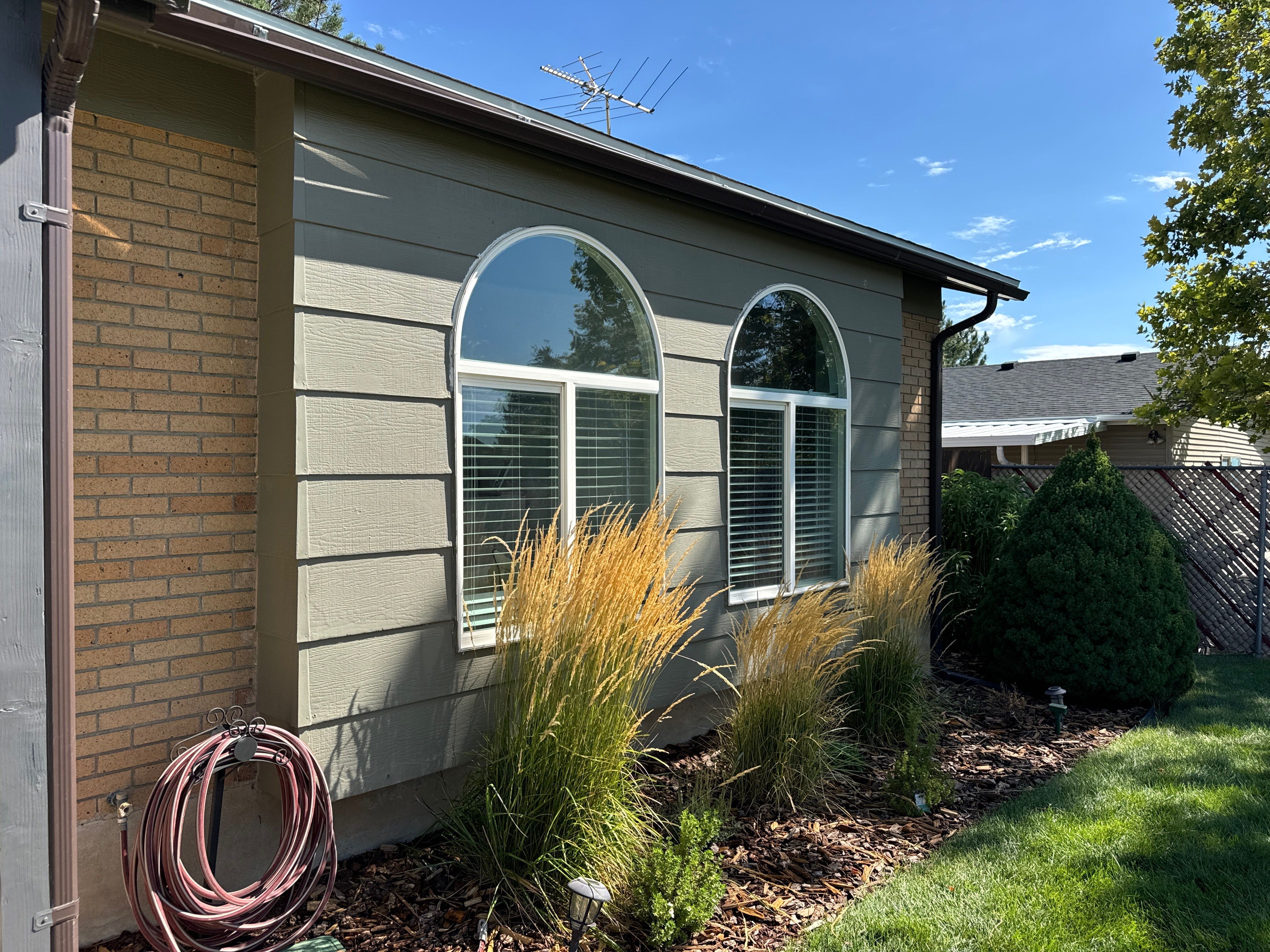 Salt Lake City | Hardie Upgrade & Custom Arched Window Trims | Iron Gray by Ideal Siding Utah