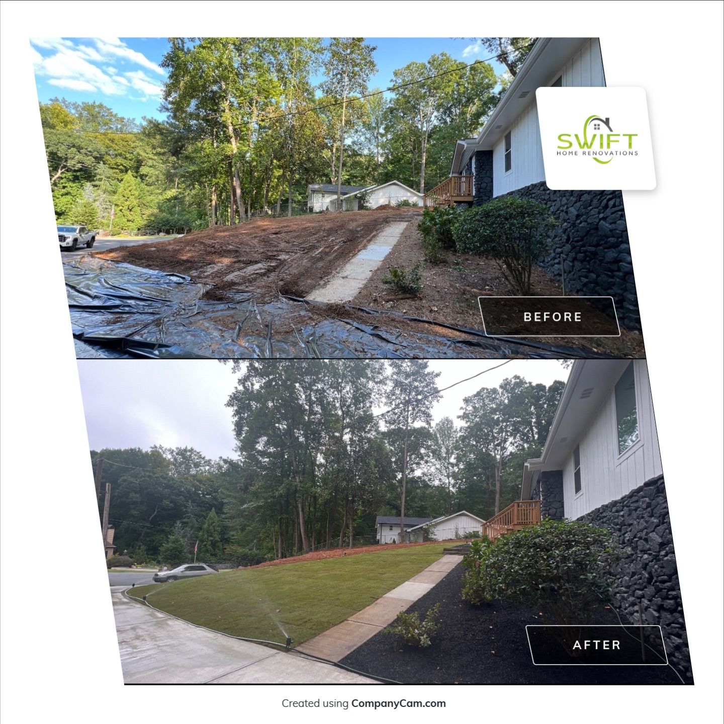 Full Interior and Exterior Home Renovation with Finished Basement in Marietta by Swift Home Renovations