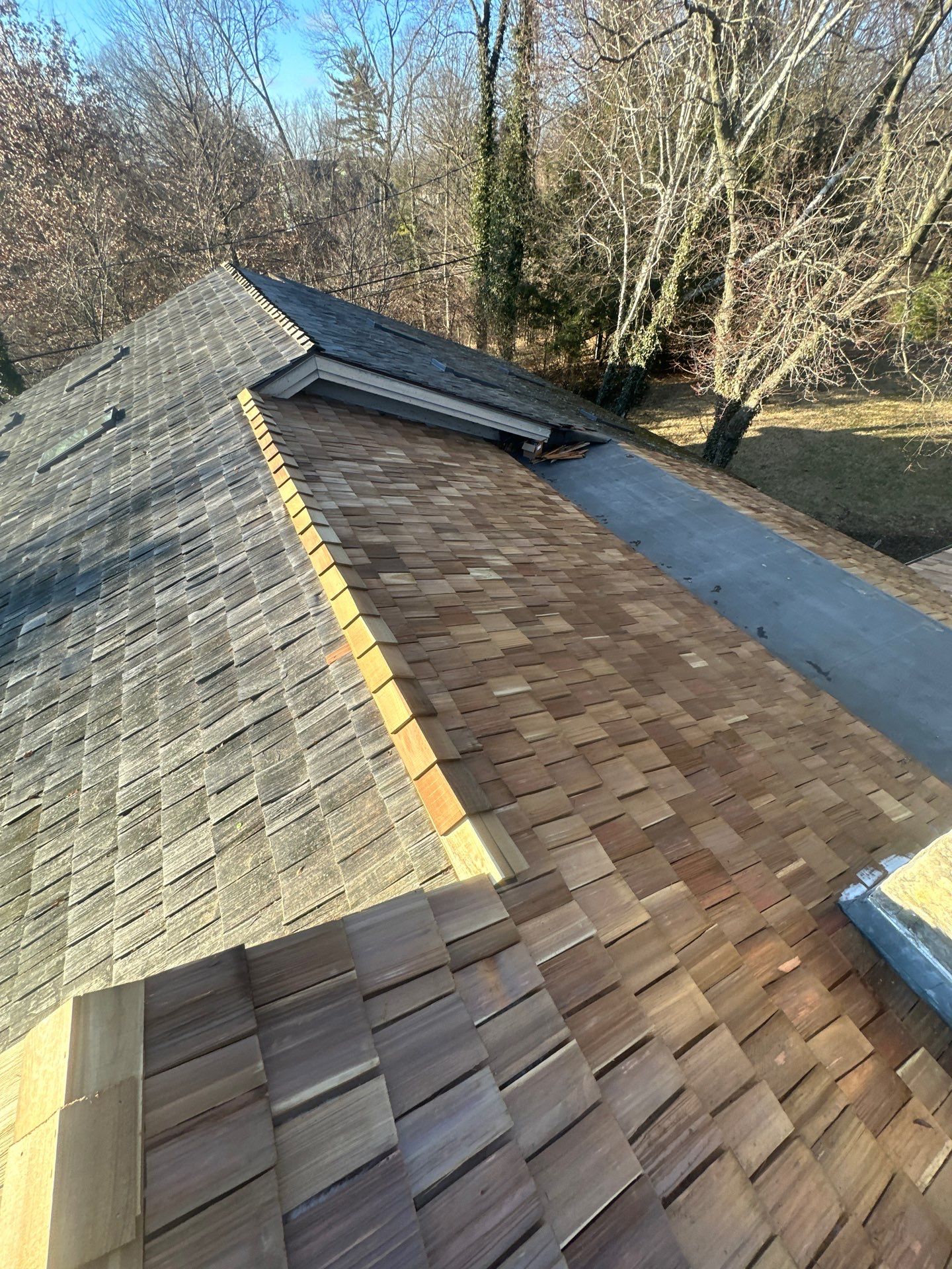 Wood Shake Roof Install by Nitro Roofing and Construction