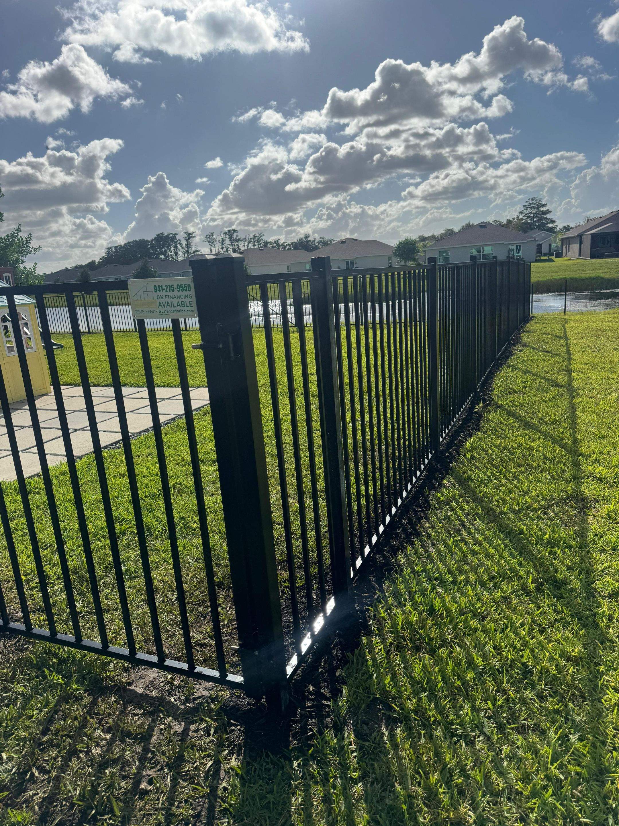 Black Aluminum Picket Fence Installation in Lehigh Acres by True Fence LLC