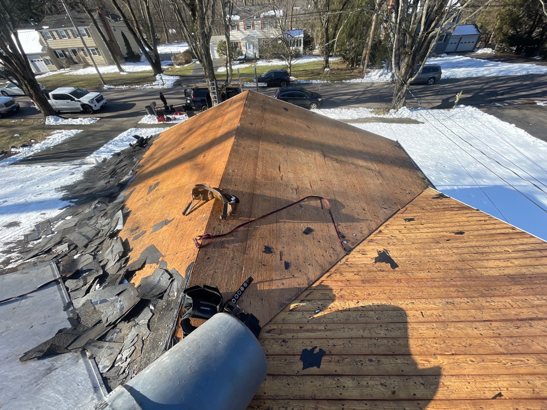 Residential Roofing Installation using Owens Corning Duration Estate Gray by A Plus Exterior